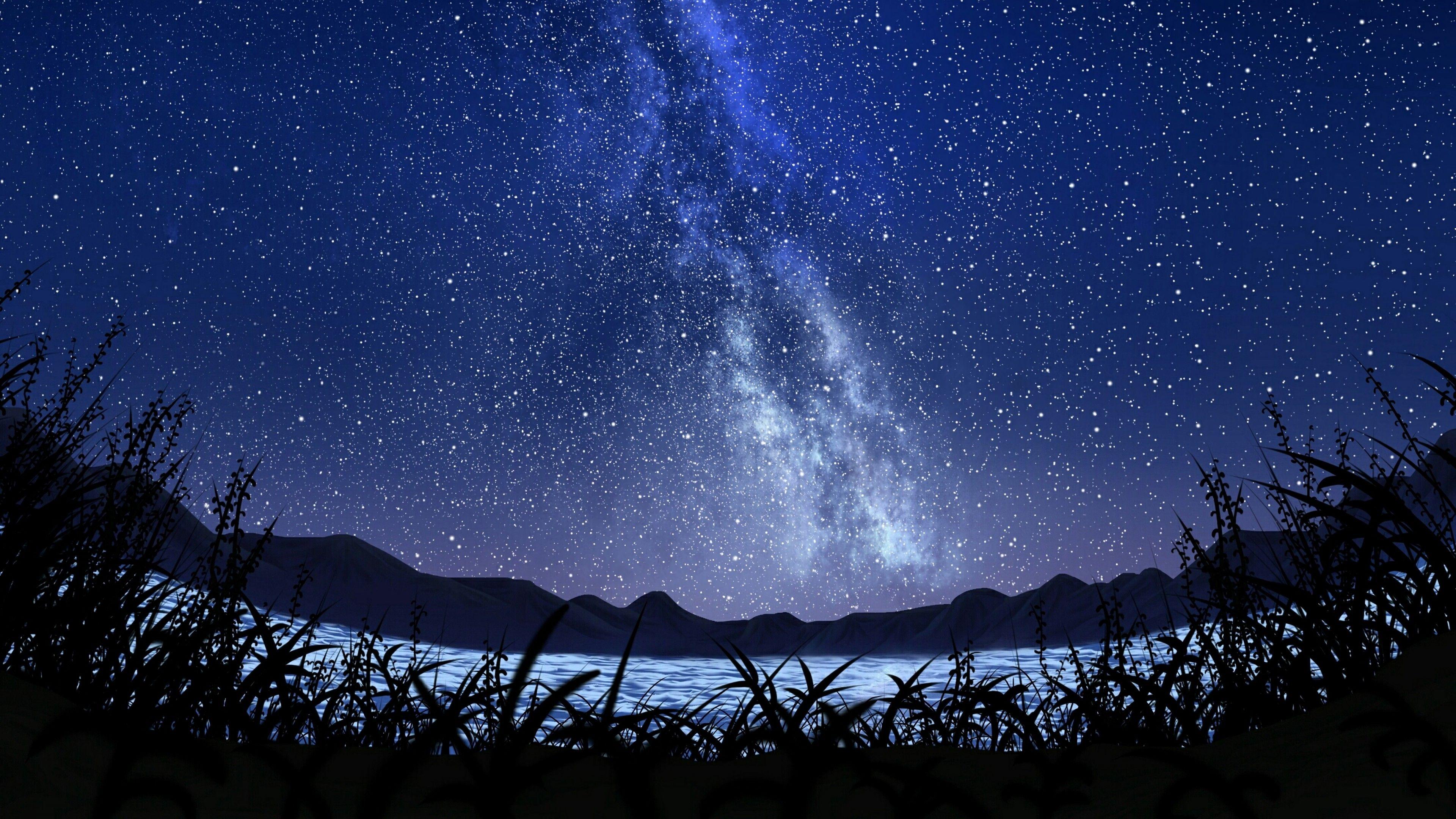 3840x2160 WALLPAPERS HD: Milky way Starry Sky Landscape