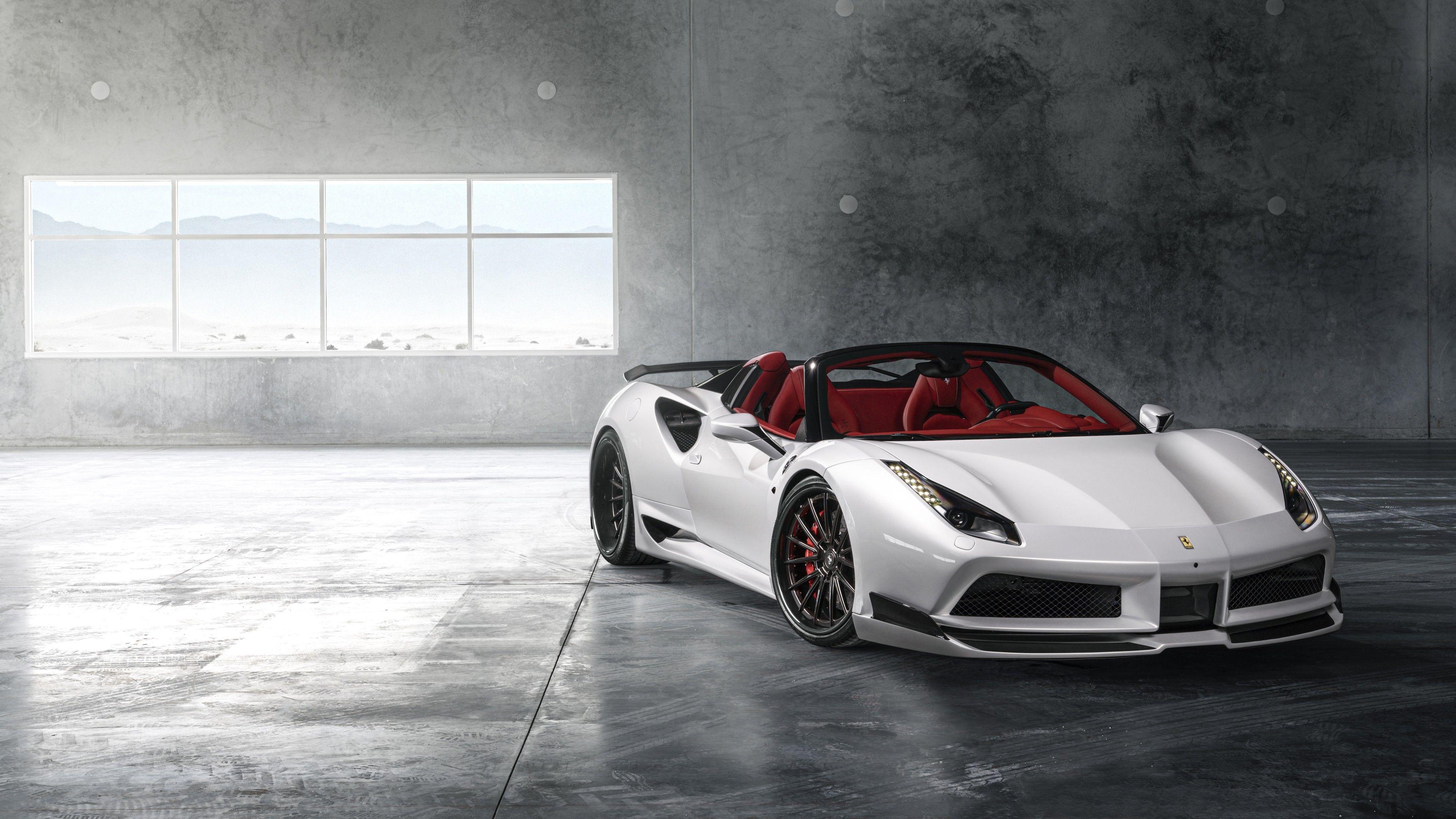 3840x2160 Ferrari 488 Pearl White 4K 8K Wallpaper. HD Car Wallpaper