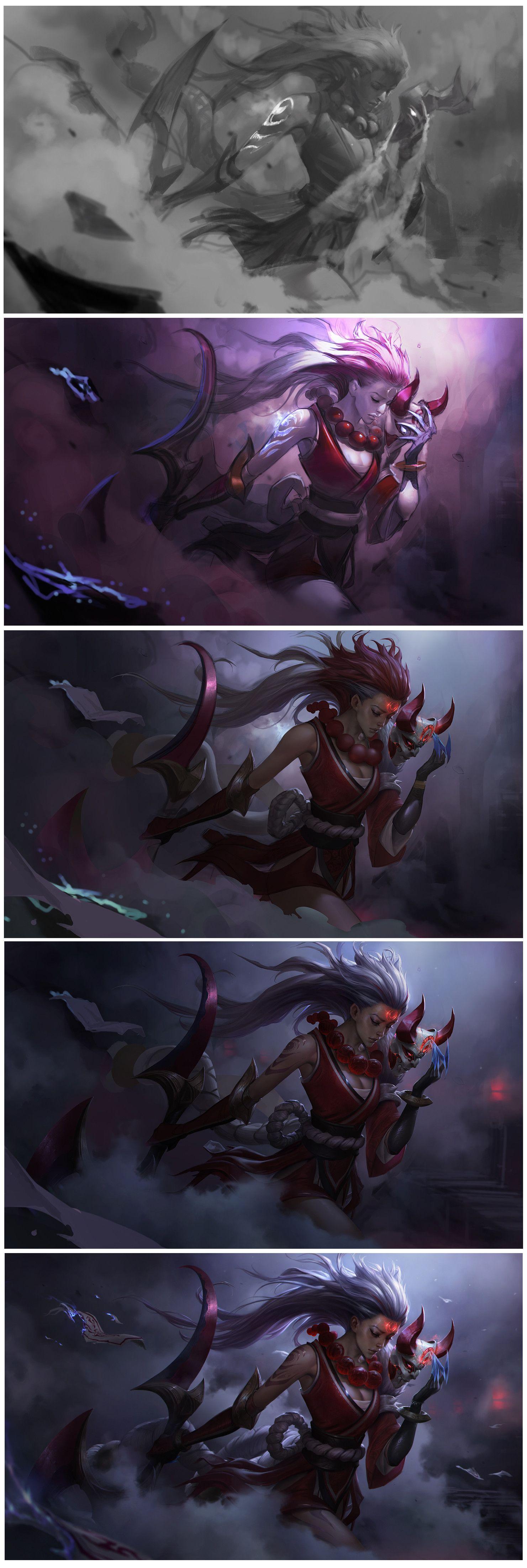 1481x4406 Blood Moon Diana for League of Legends, Chengwei Pan