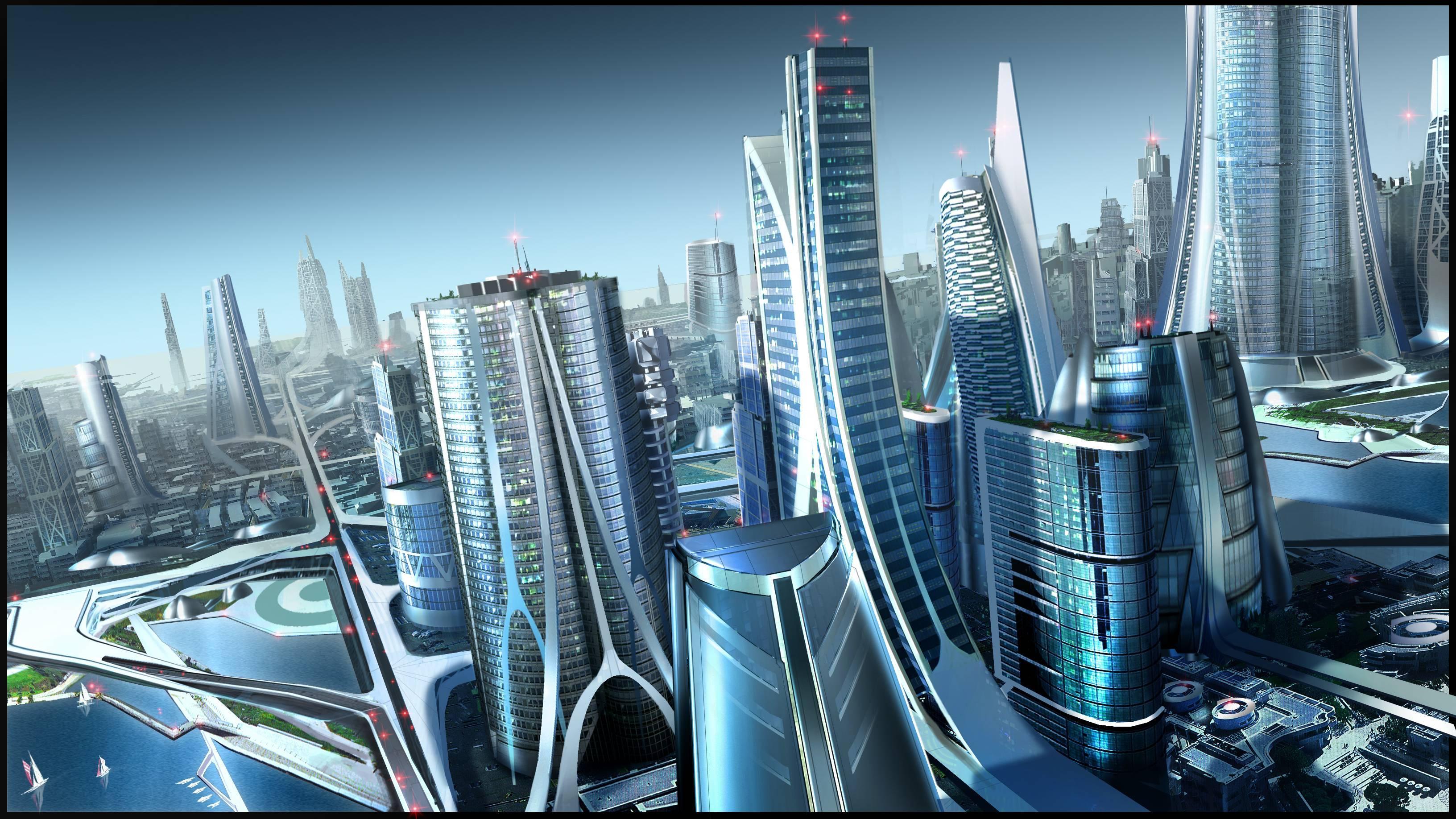 3264x1836 Future City Wallpaper HD for Android