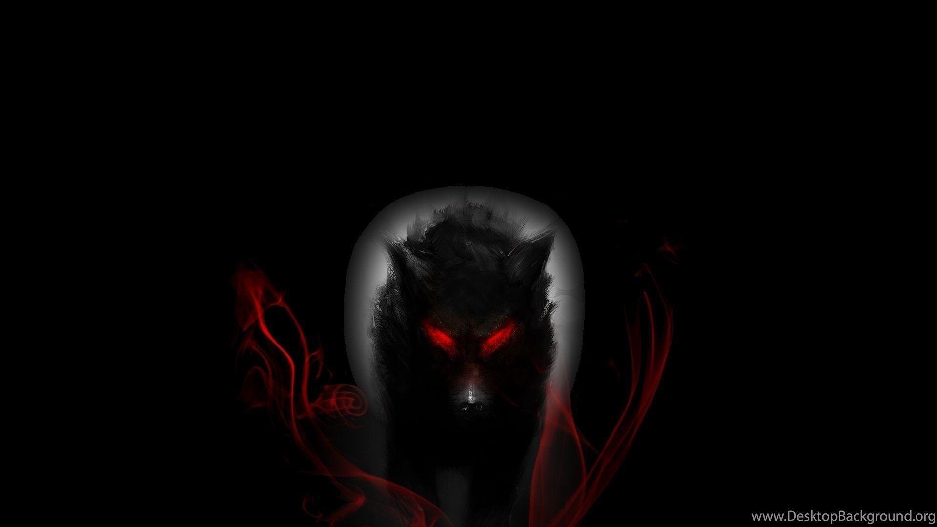 1920x1080 Black Wolf With Red Eyes 1984478 Desktop Background