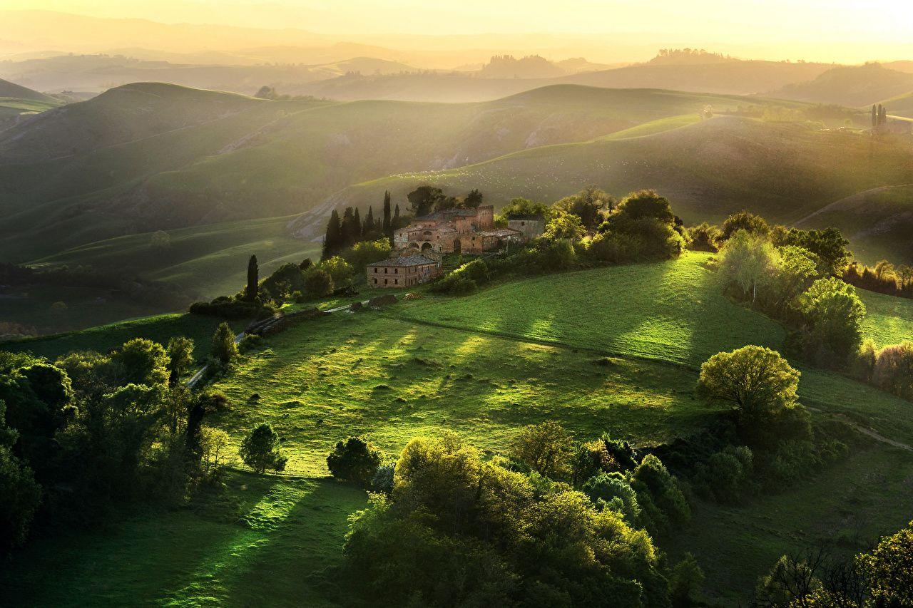 1280x853 Desktop Wallpaper Italy Toscana Nature Grasslands landscape