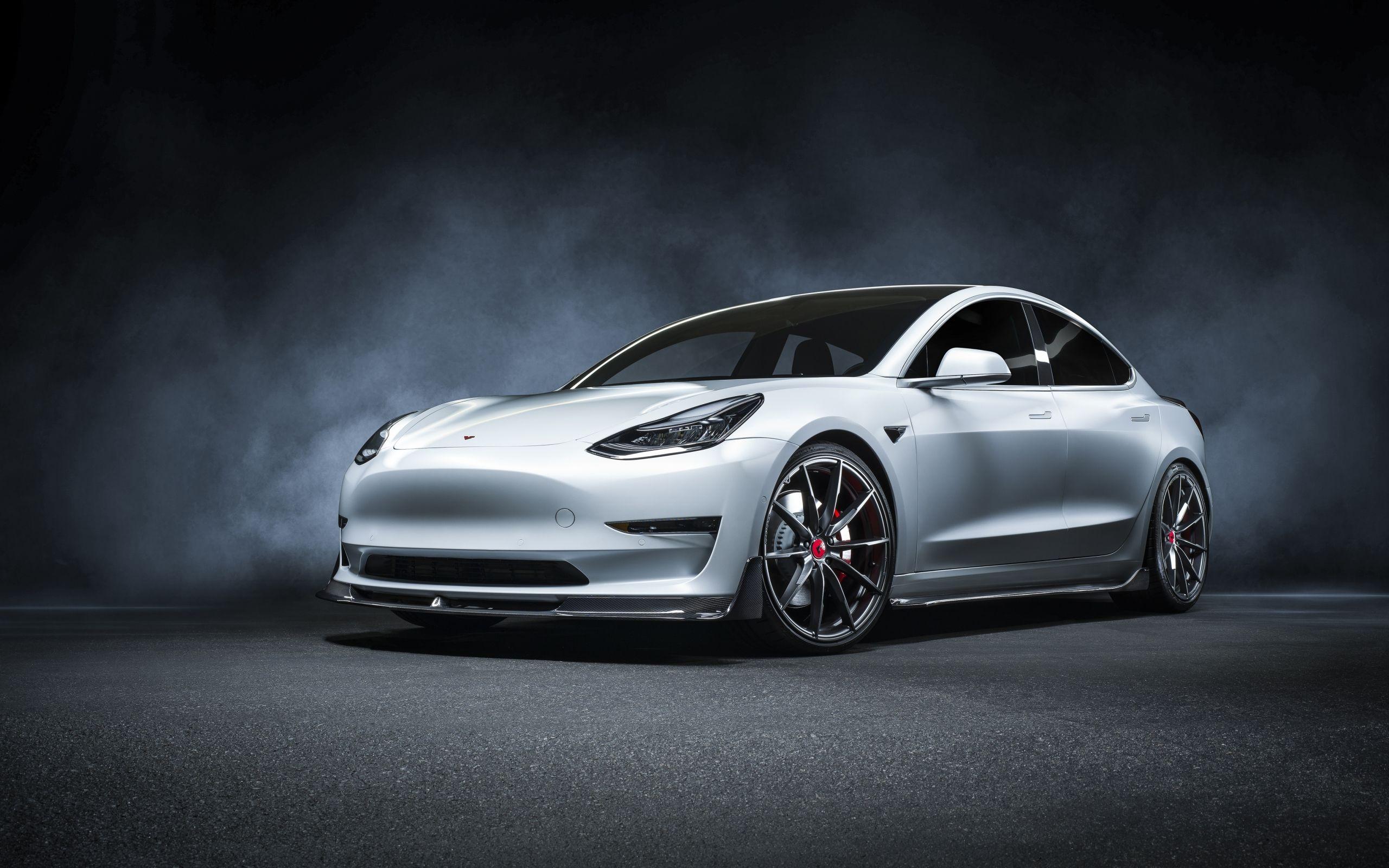 2560x1600 Wallpaper of Car, Compact, Silver, Tesla Model Tesla Motors
