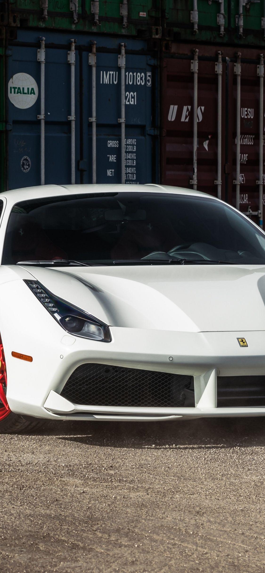 1125x2436 Download 1125x2436 wallpaper ferrari 458 italia, white, sports car