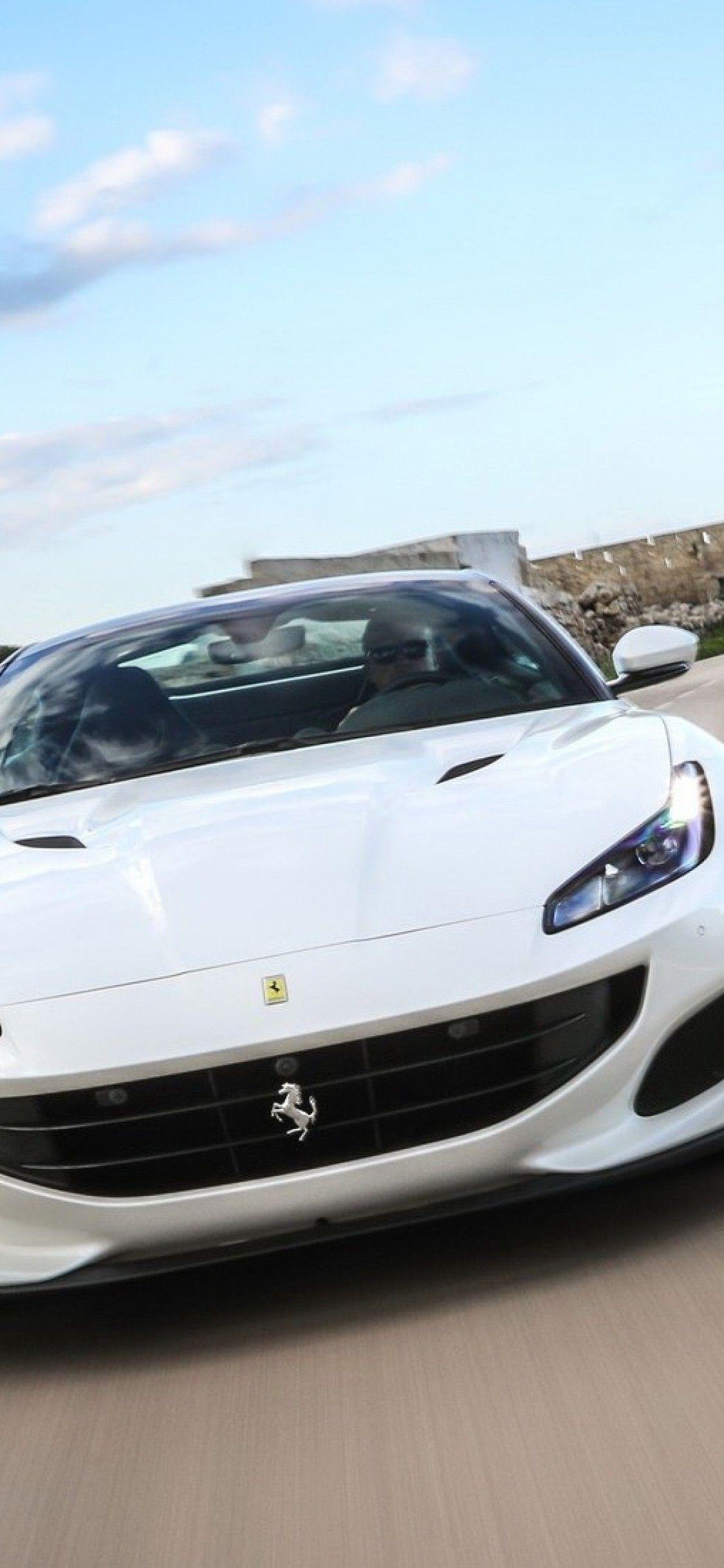 1125x2436 Download 1125x2436 Ferrari Portofino, Supercars, White, Road