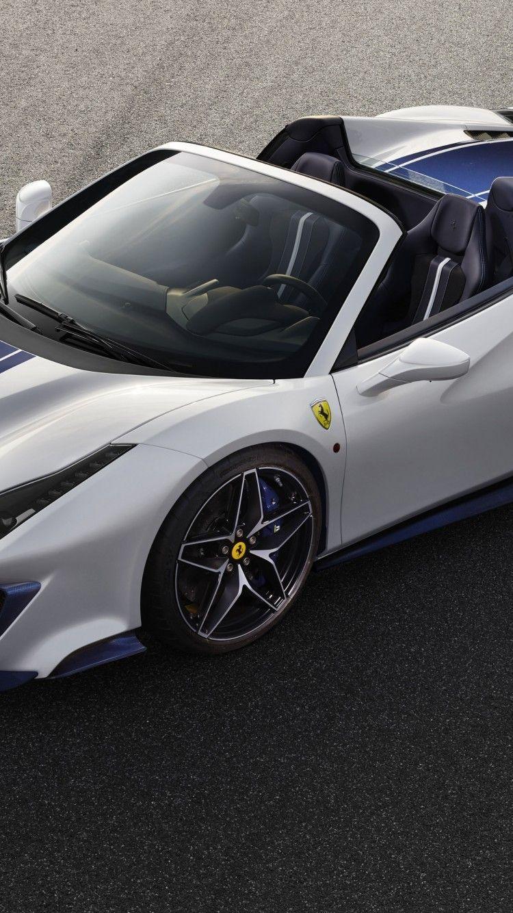 750x1334 Download 750x1334 Ferrari 488 Spider, White Supercars Wallpaper