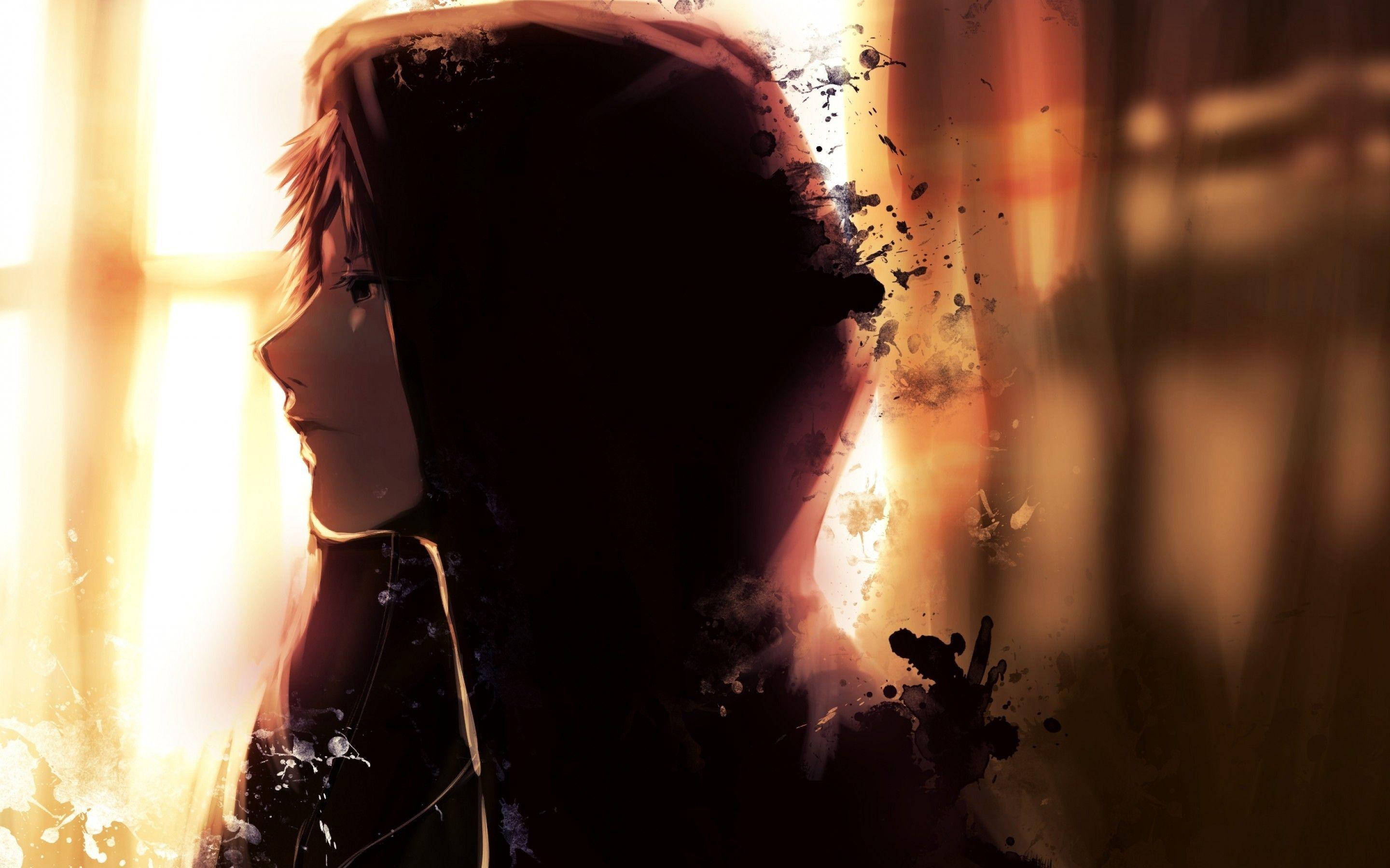 2880x1800 Download 2880x1800 Anime Boy, Hoodie, Profile View, Sad Expression