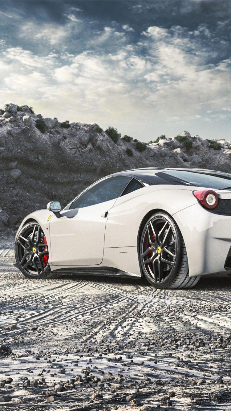 750x1334 Download 750x1334 Wallpaper Ferrari 458 Italia, White, Sports Car, Off Road, Iphone Iphone 750x1334 HD Image, Background, 17772