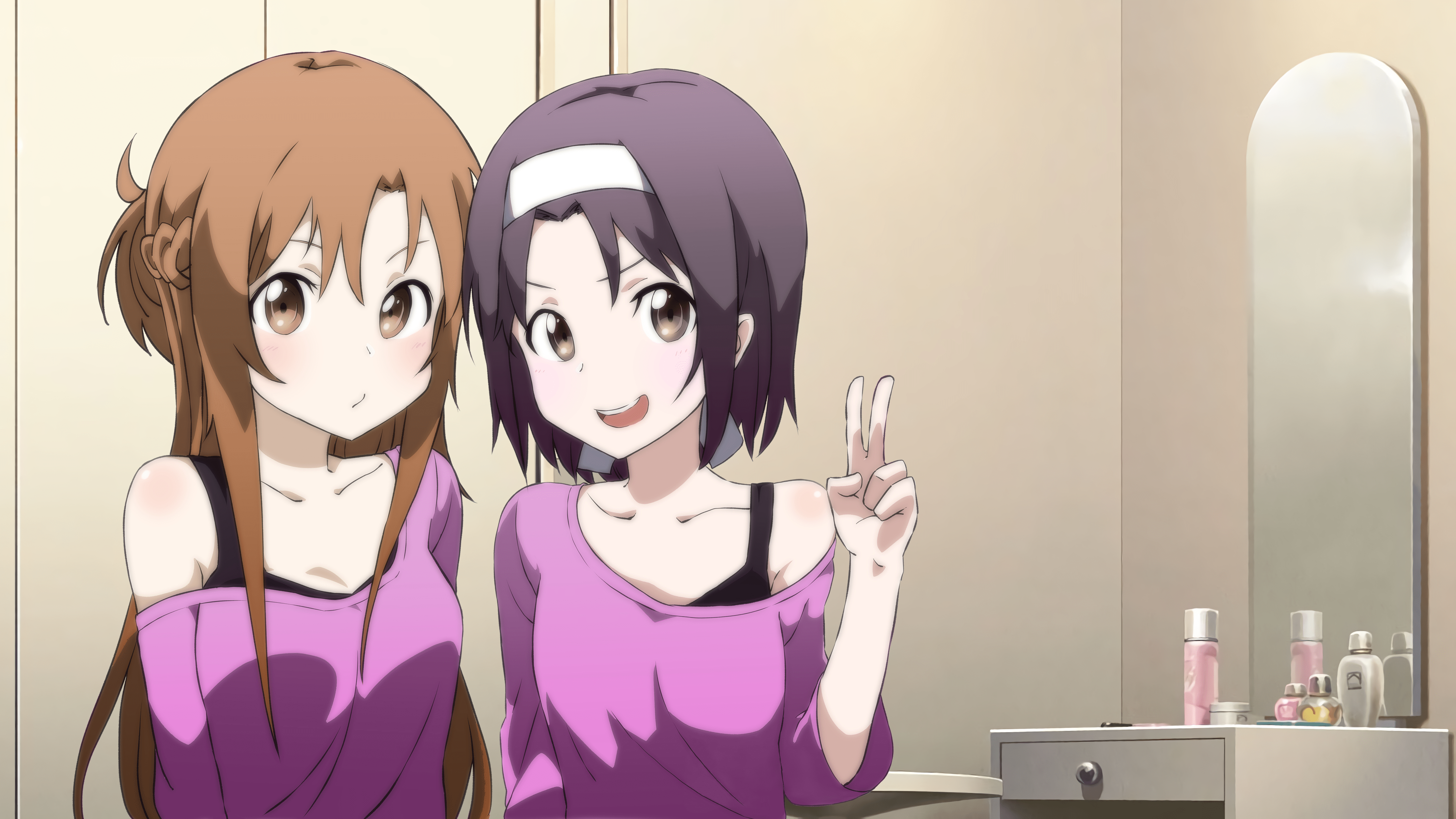 4674x2630 Made a nice 4K Asuna + Yuuki Wallpaper for you all to enjoy
