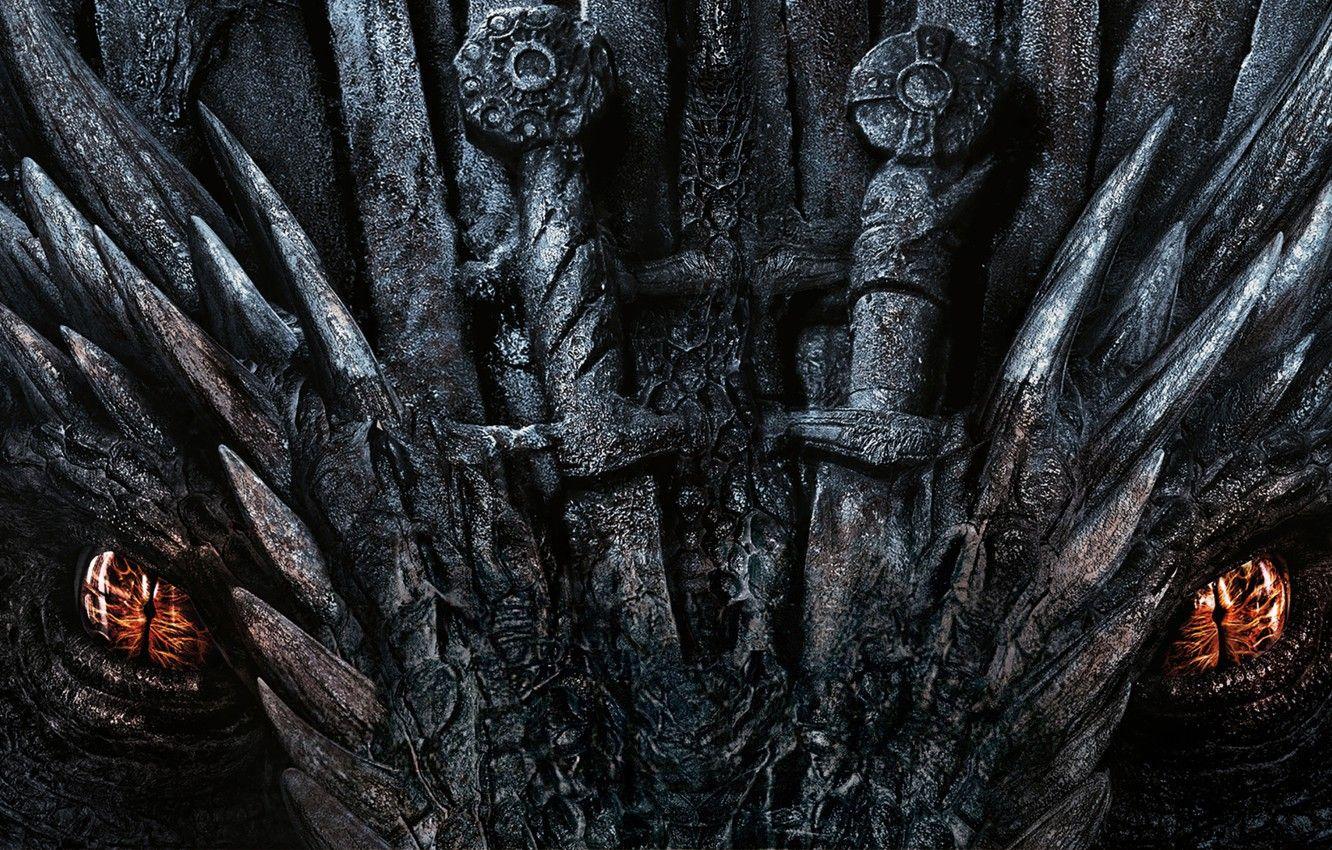 1332x850 Wallpaper eyes, weapons, horror, swords, the throne, dragon, Game