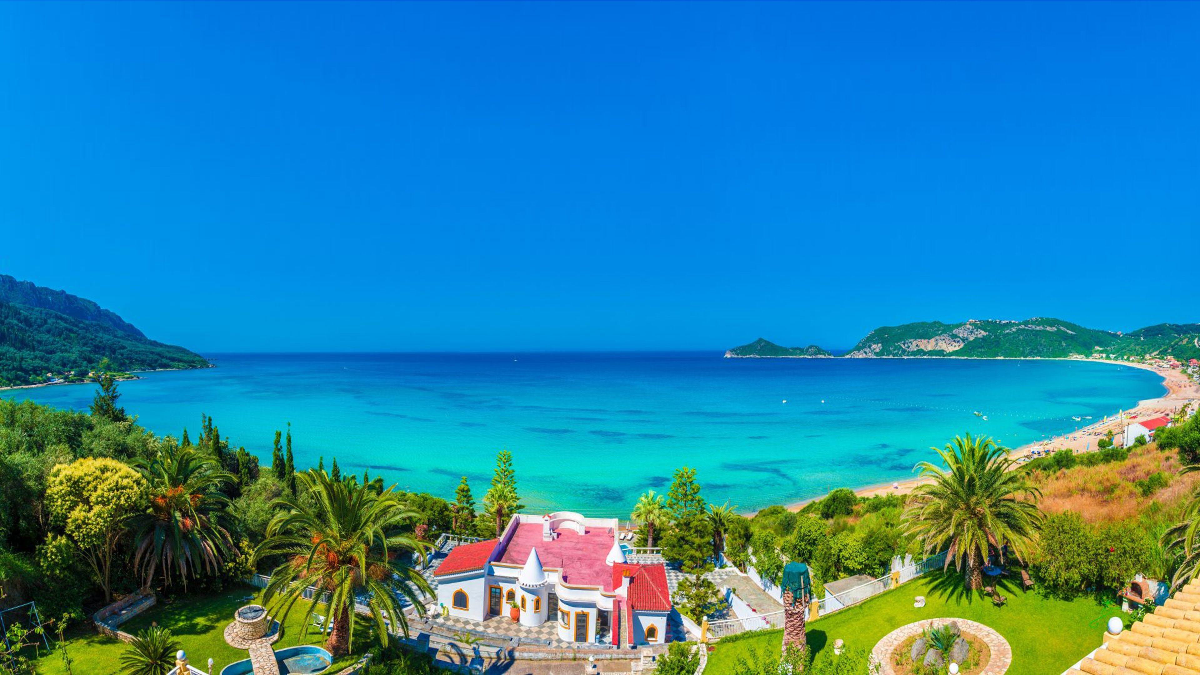 3840x2160 Ionian Sea Greece Corfu Island Beaches Ultra HD Wallpaper Image