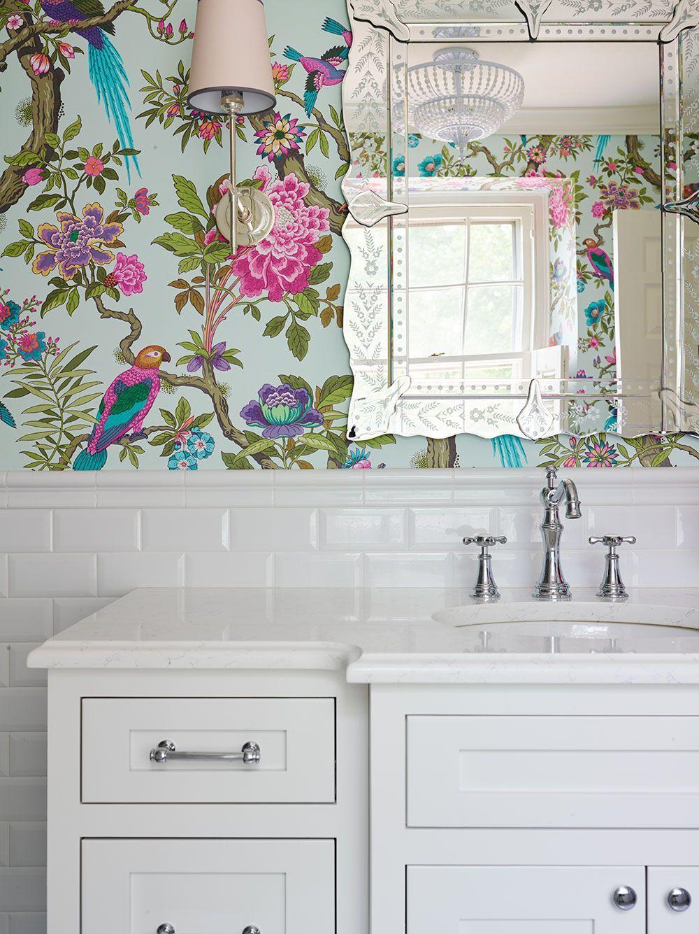 1000x1335 Bold Feminine Little Girls ensuite Bathroom featuring this Floral