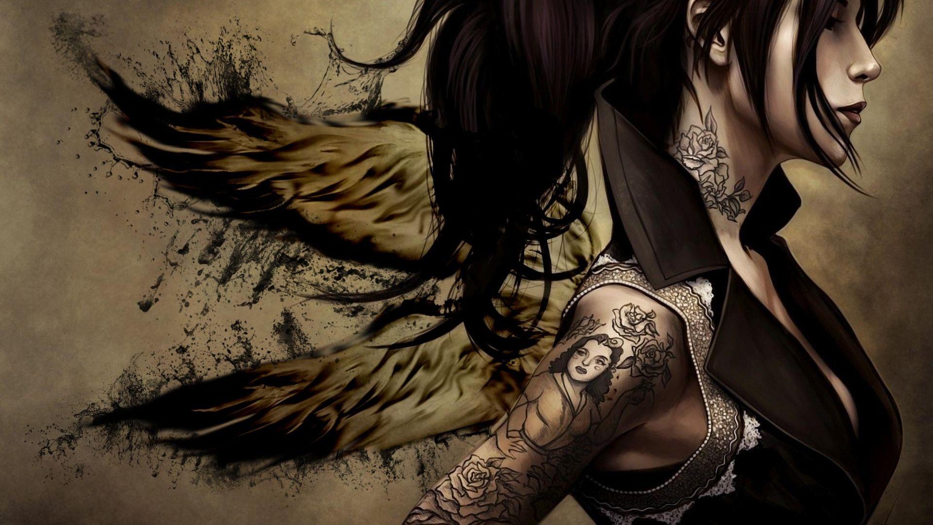 1920x1080 Free download Tattoo Wallpaper Winged Tattoo HD Wallpaper Winged