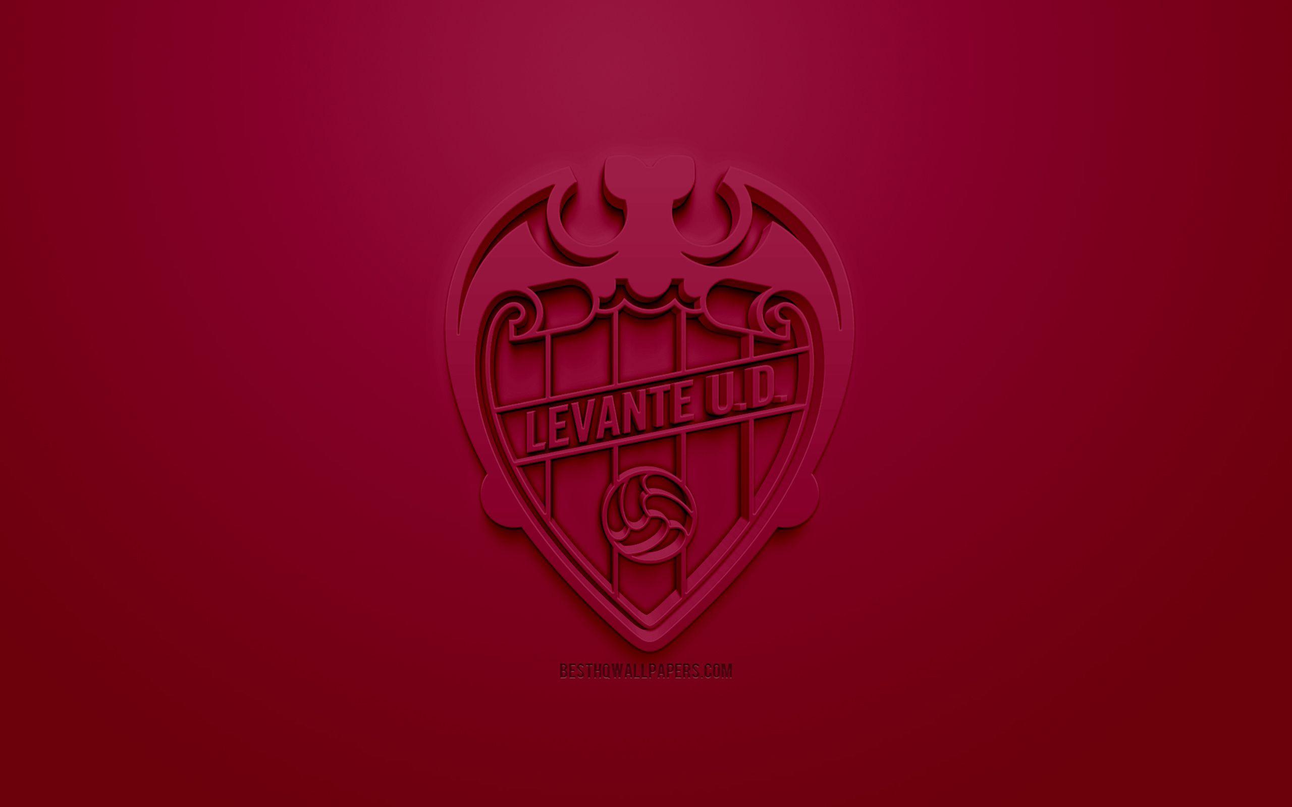 2560x1600 Download wallpaper Levante UD, creative 3D logo, burgundy