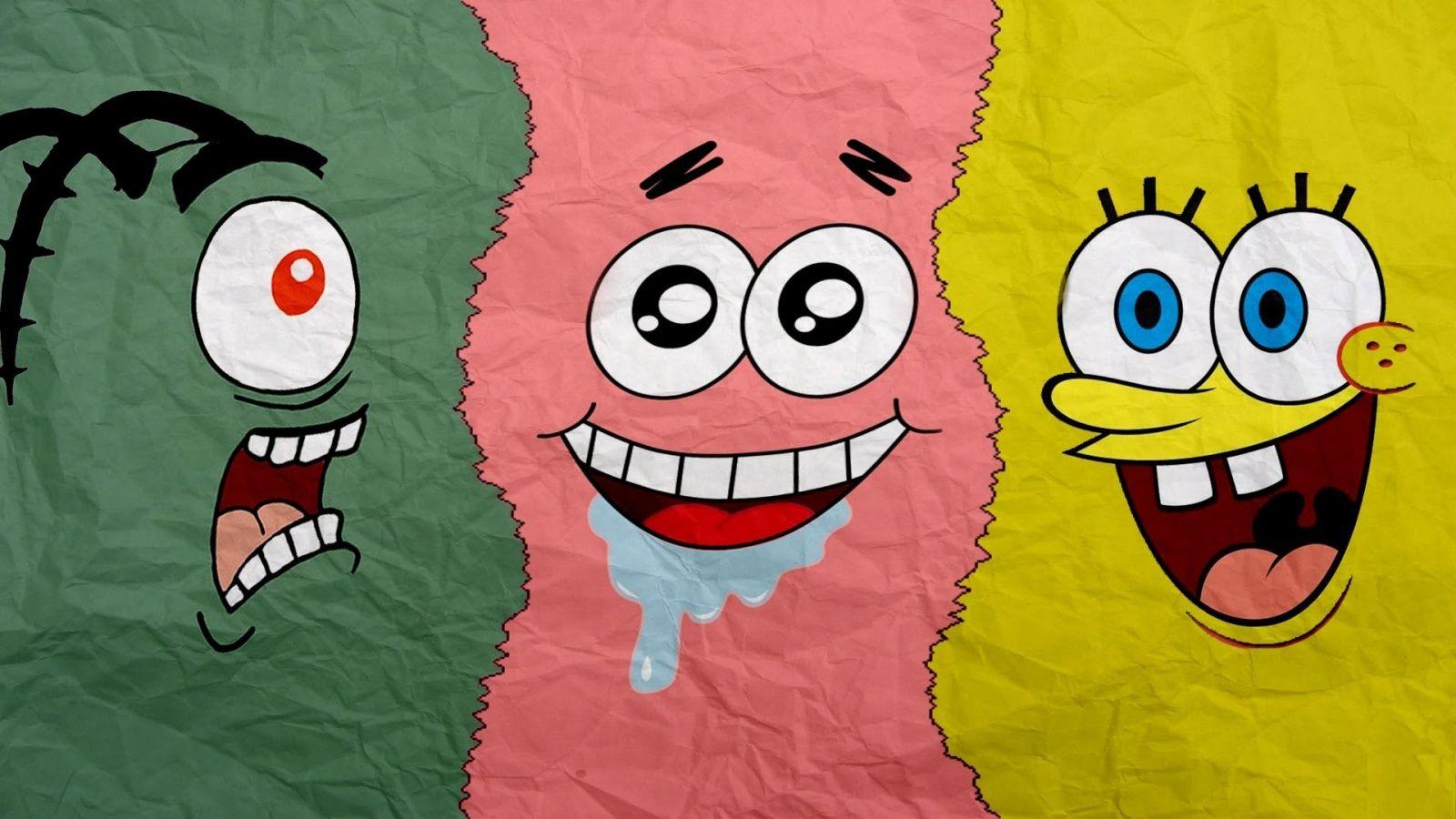 1600x900 Download Plankton, patrick, spongebob, cartoon, art wallpaper