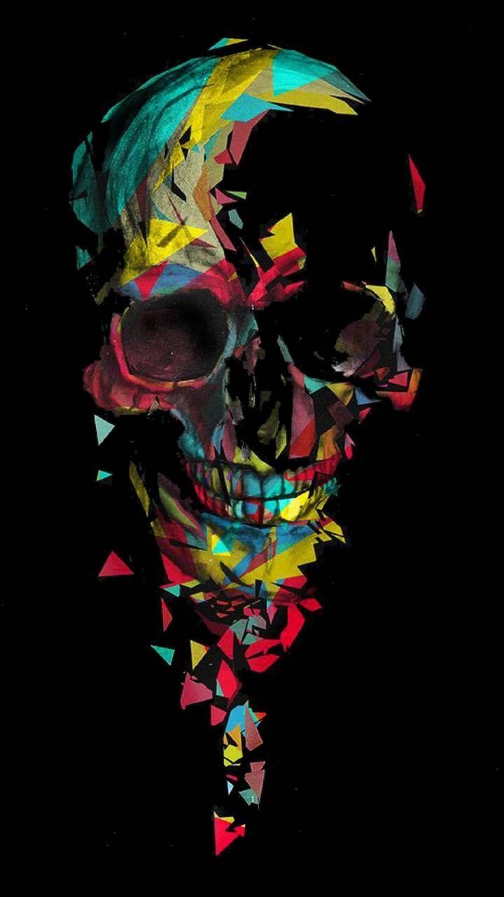720x1280 Download Colored skull Wallpaper