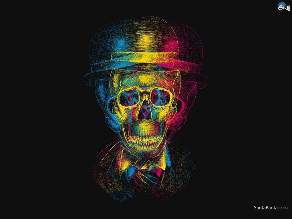 1024x768 Abstract Skull Wallpaper