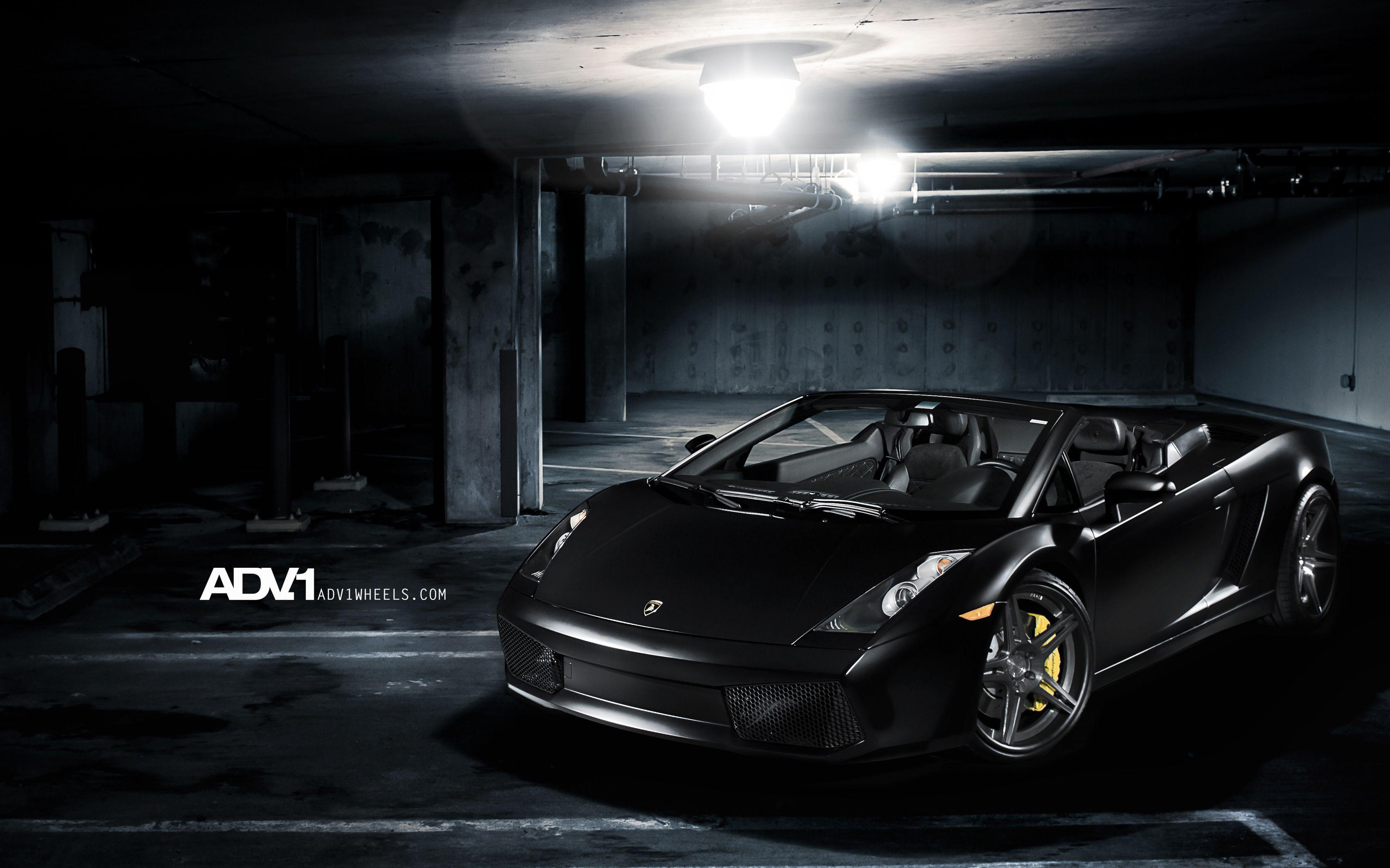 3400x2125 Matte Black Lamborghini Gallardo Spyder ADV1 Wallpaper. HD Car