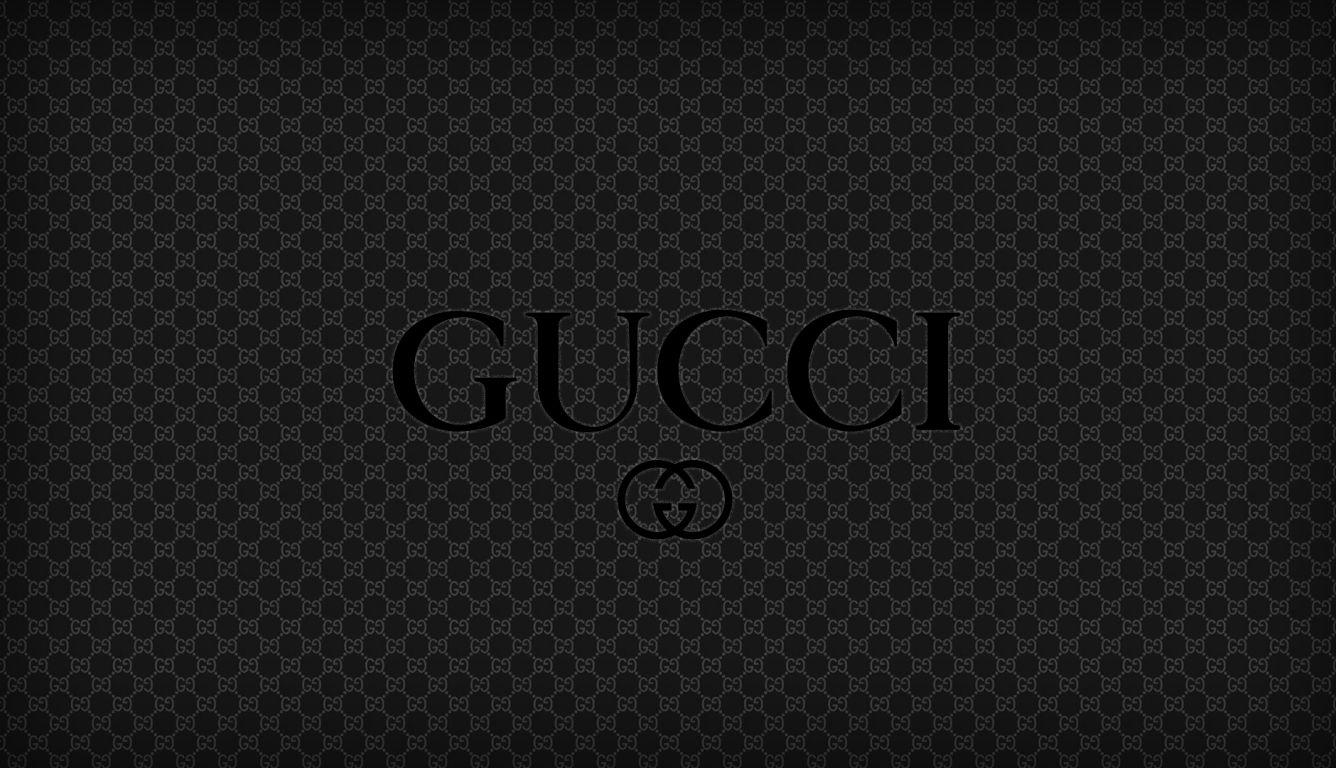 1336x768 black gucci, logo, brand HD Laptop Wallpaper, HD Brands