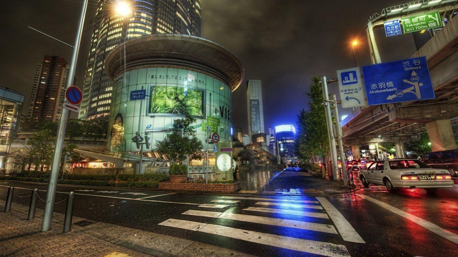 1600x900 Street in Tokyo Desktop wallpaper 1600x900