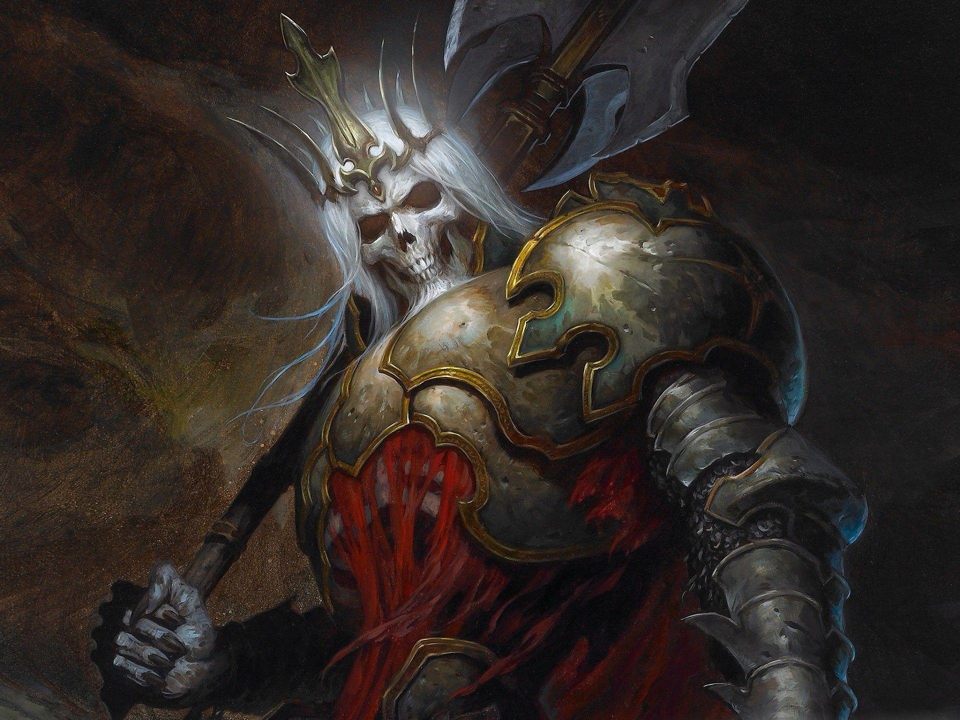 1920x1440 Skulls video games diablo artwork diablo iii skeleton king