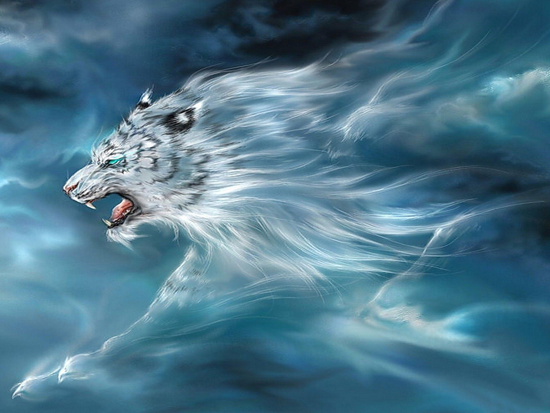 1920x1440 White Tiger Cloud HD Wallpaper :