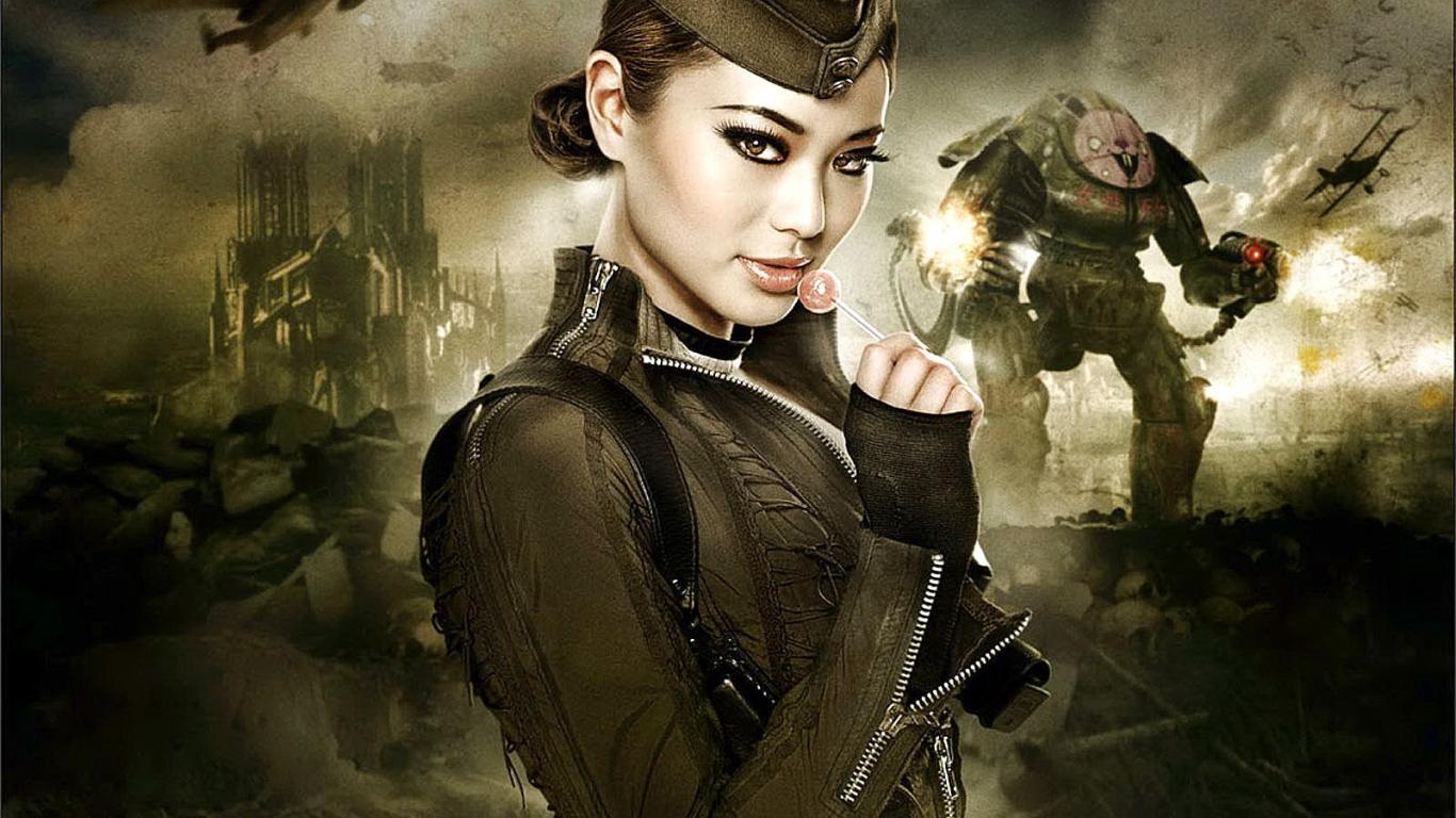 1366x768 Architecture Woman Warrior Candy War Girl And 152548 Wallpaper