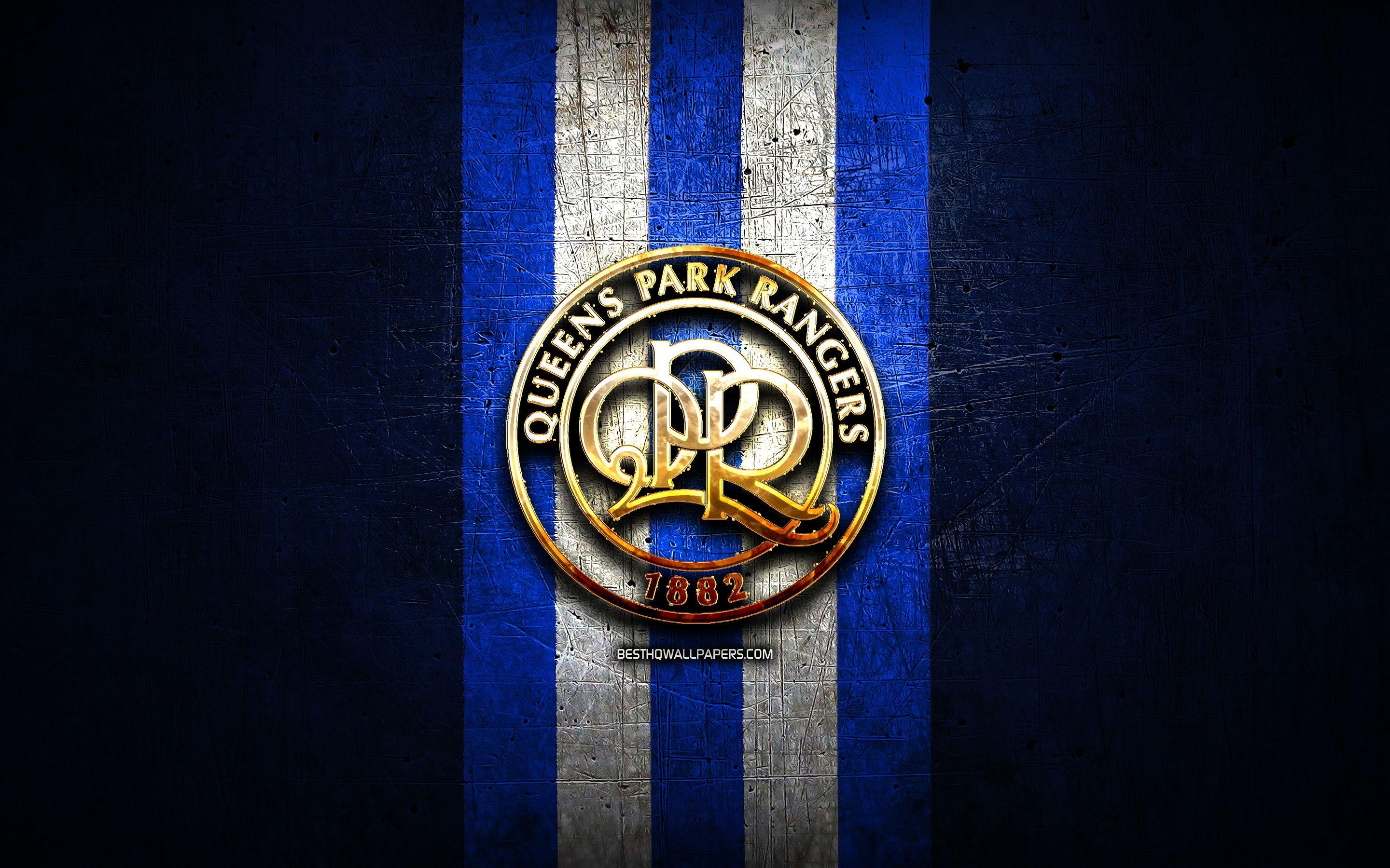 2880x1800 Download wallpaper Queens Park Rangers FC, golden logo, EFL