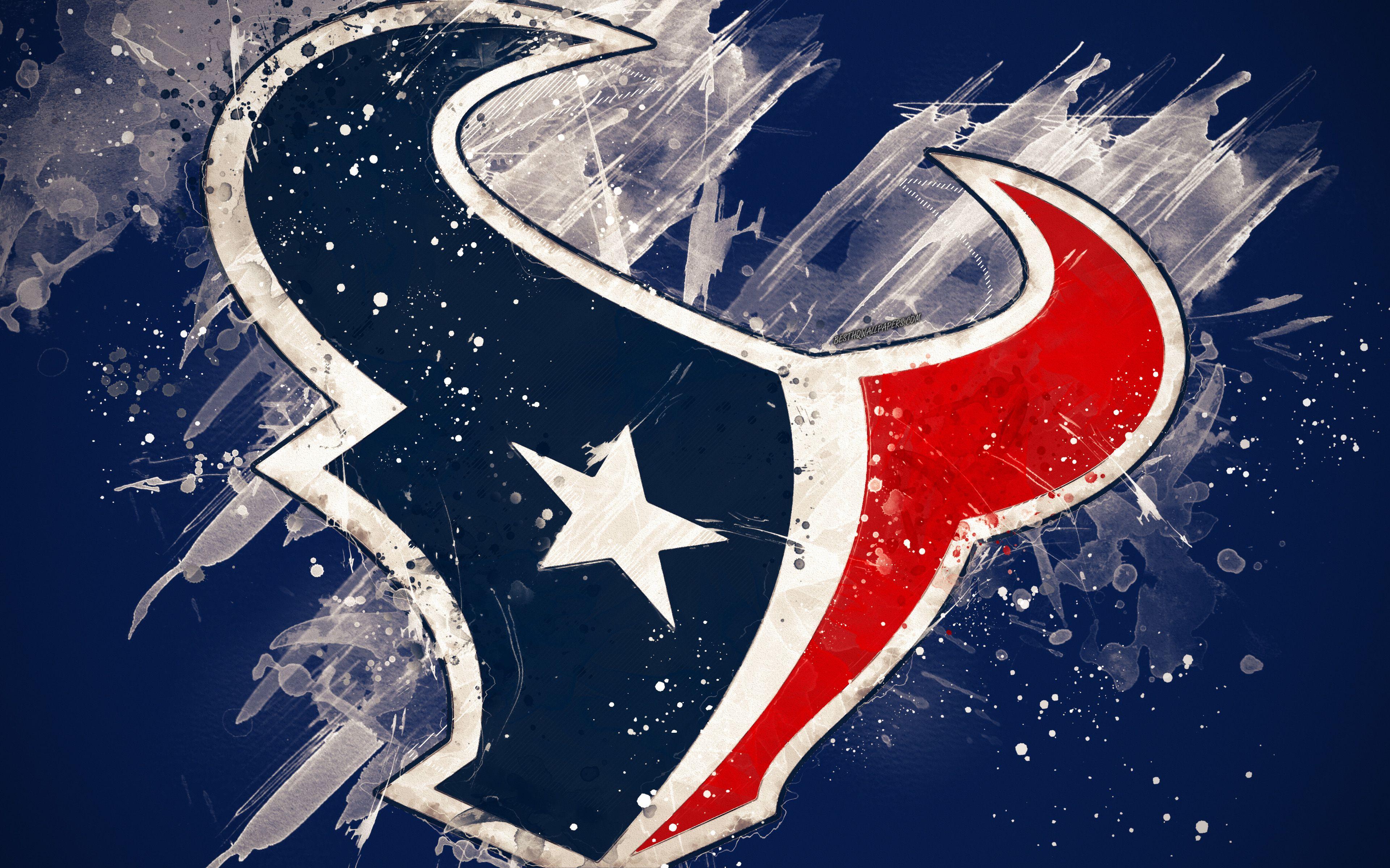 3840x2400 Download wallpaper Houston Texans, 4k, logo, grunge art, American