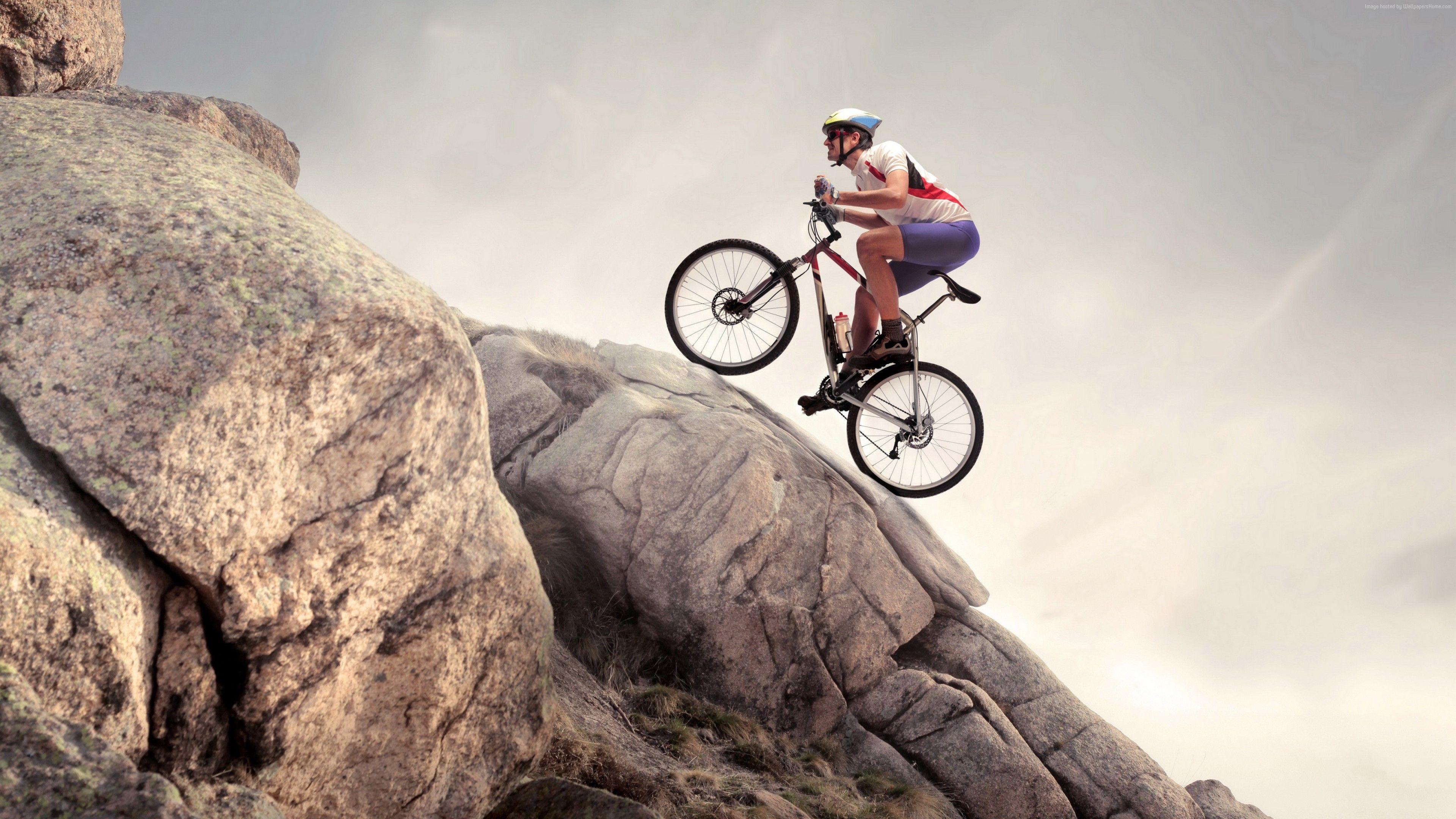 3840x2160 Wallpaper rock, climbing, cycle, extreme, Sport Wallpaper Download
