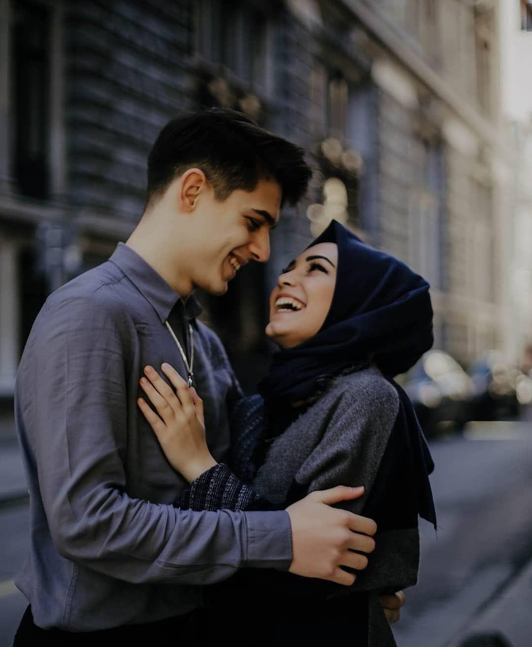 Muslim Couple Hugging