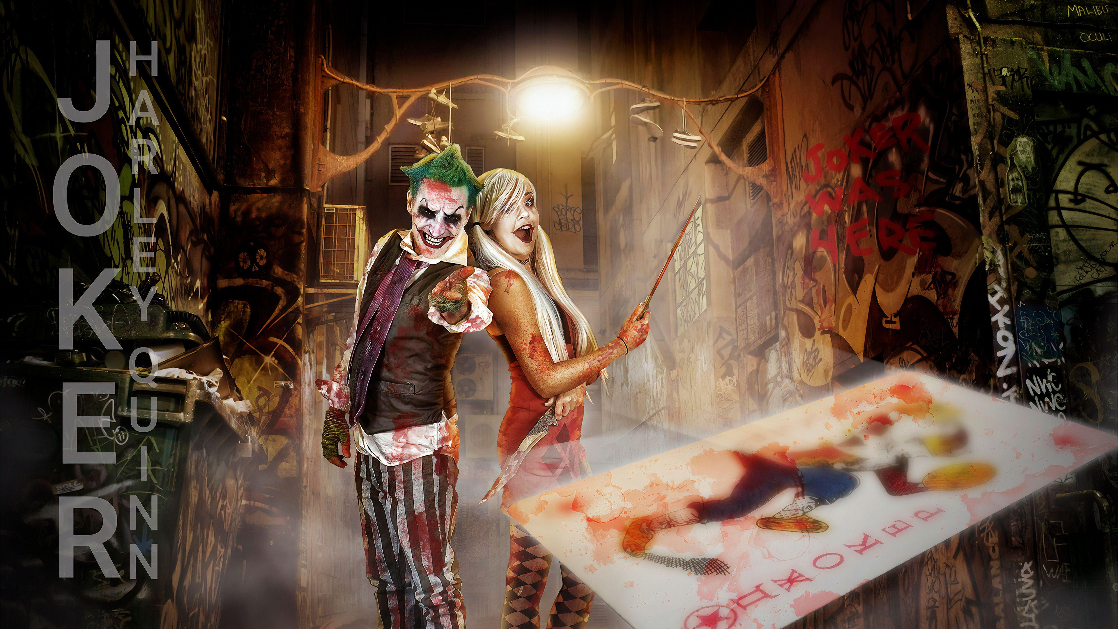 3840x2160 Joker And Harley Quinn Cosplay Photography 4k, HD Superheroes, 4k