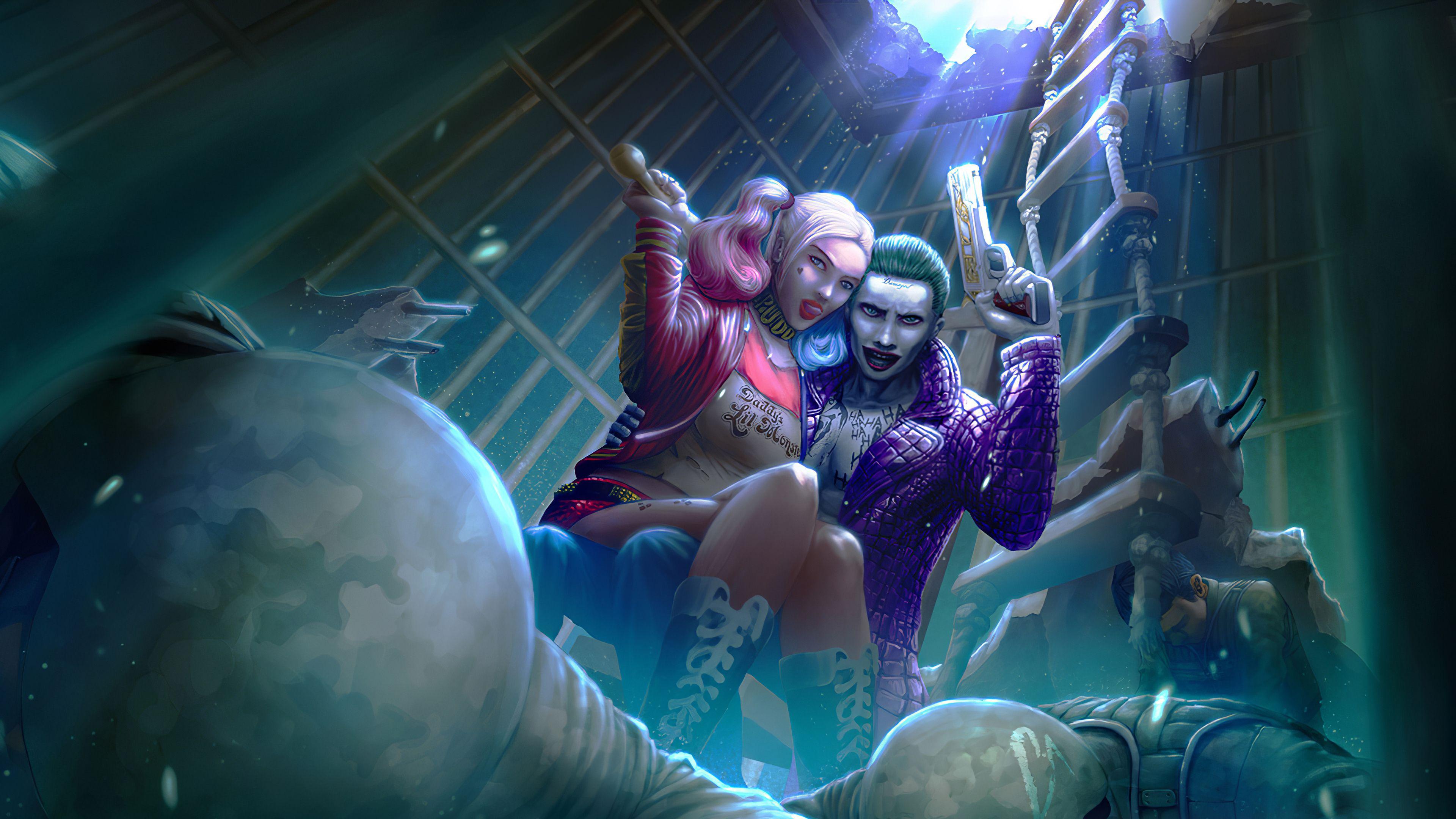 3840x2160 Harley Quinn and Joker Wallpaper 4k Ultra HD