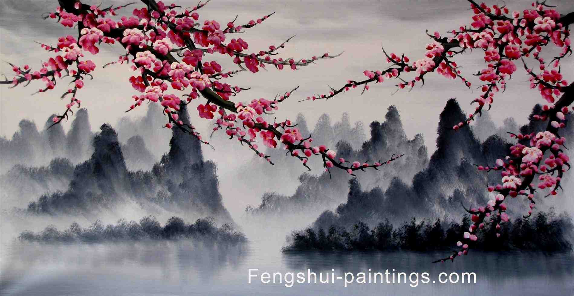 Traditional Japanese Blossom Tree Painting
