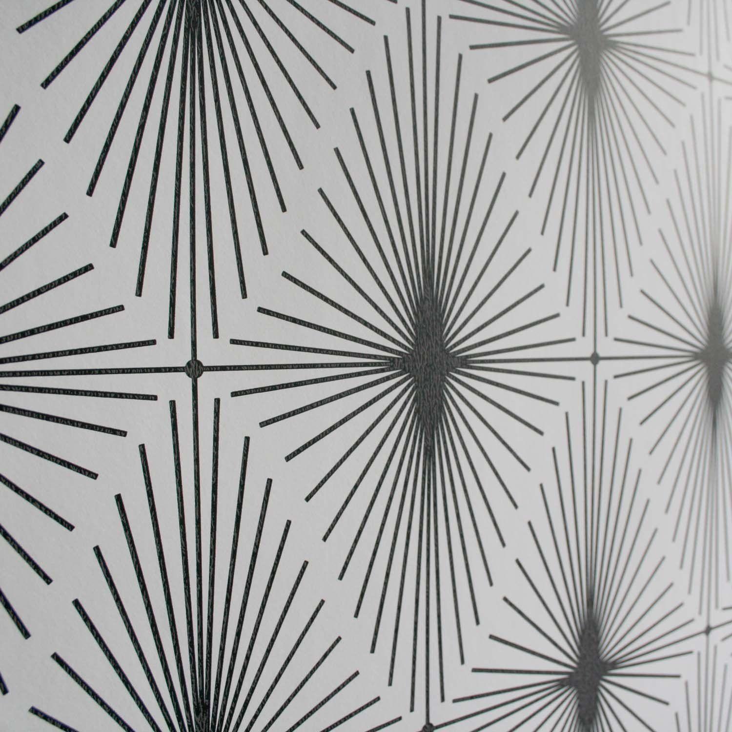 1500x1500 Diamond Star Geometric Wallpaper. Black & White