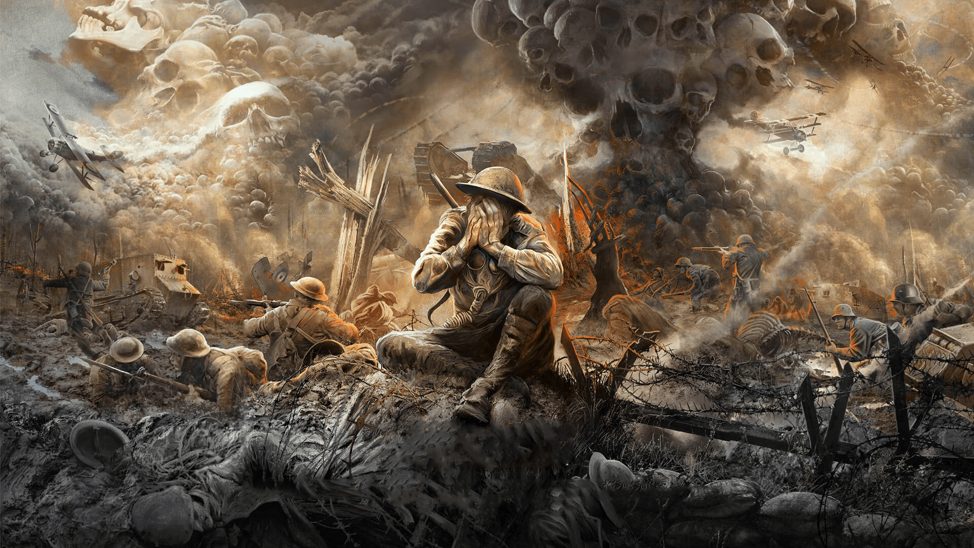 1920x1080 I made a textless version of The Great War's album cover
