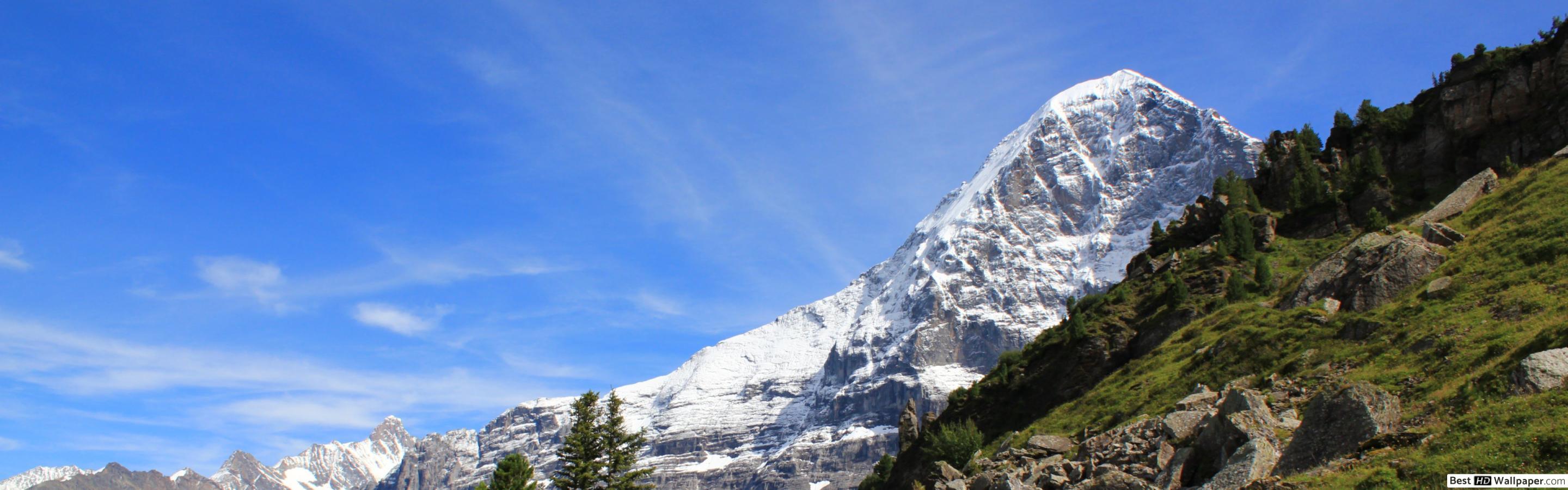2880x900 Nature in the mountain HD wallpaper download