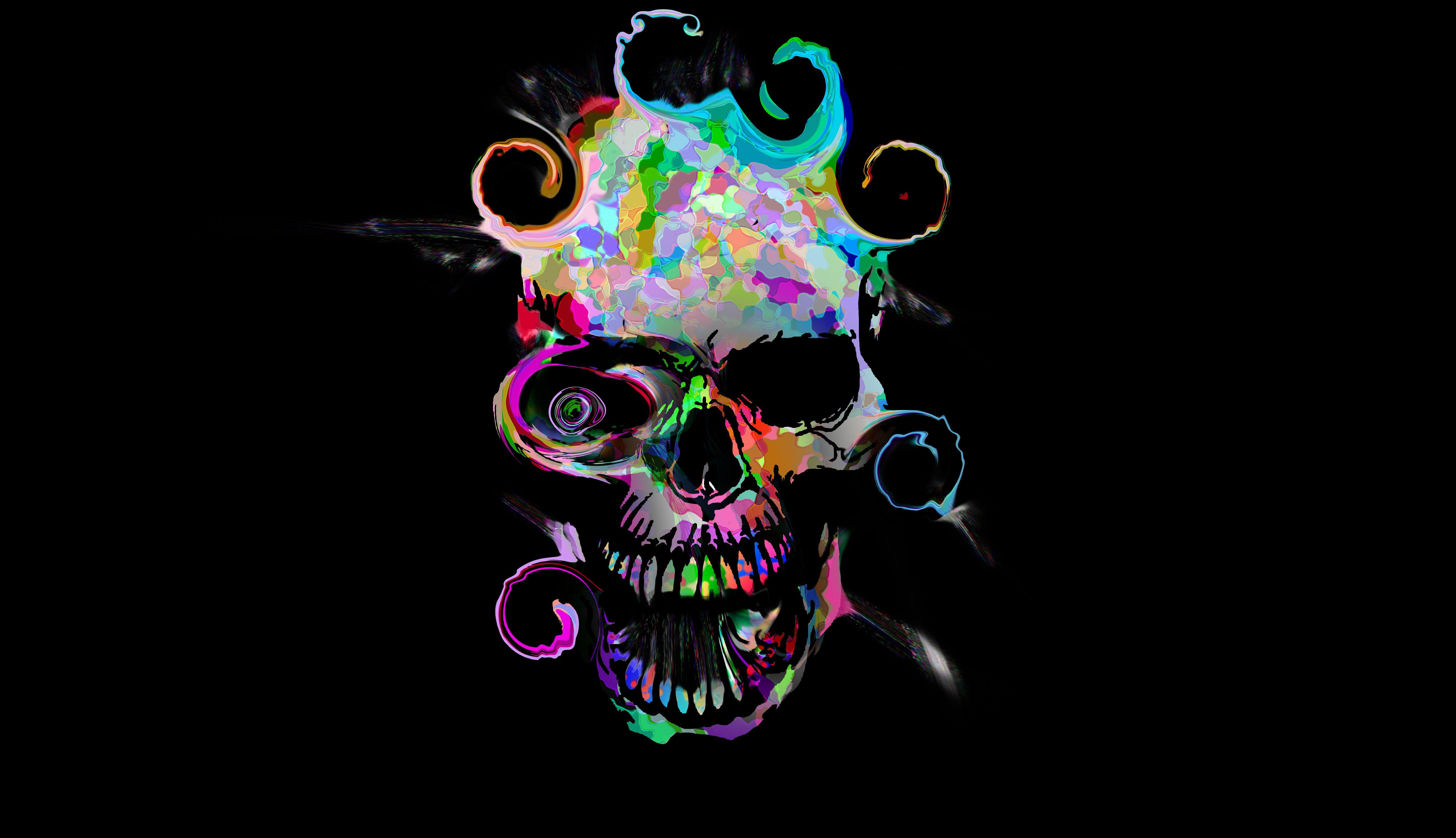 5191x2988 Artistic Colorful Skull, HD Artist, 4k Wallpaper, Image, Background, Photo and Picture