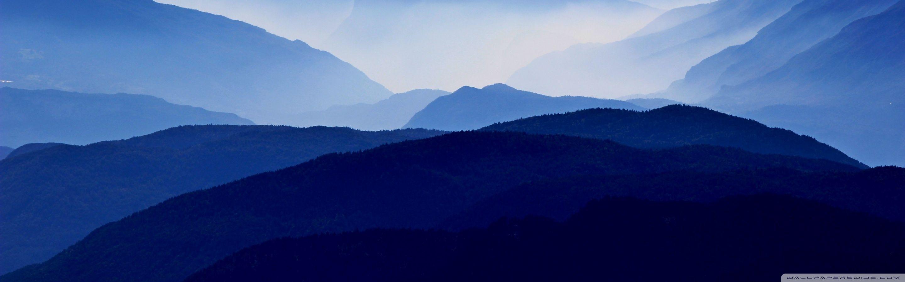 2880x900 Blue Mountains Mist Ultra HD Desktop Background Wallpaper