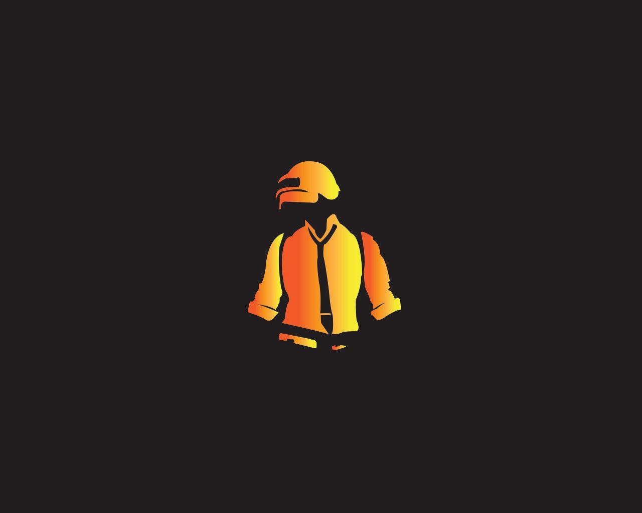 1280x1024 Download Minimal, PUBG, video game, yellow, helmet guy, art