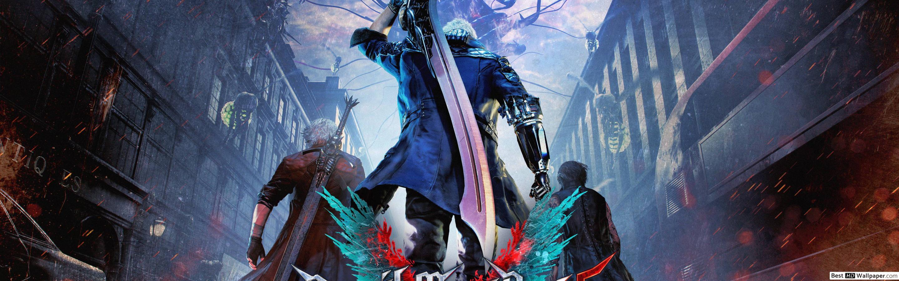 2880x900 Devil May Cry 5 video game HD wallpaper download