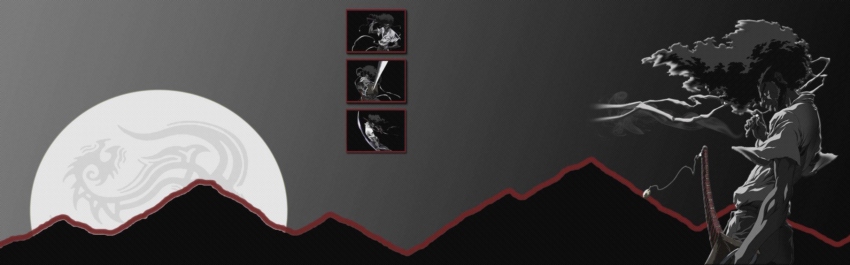2880x900 Afro Samurai anime game d wallpaperx900