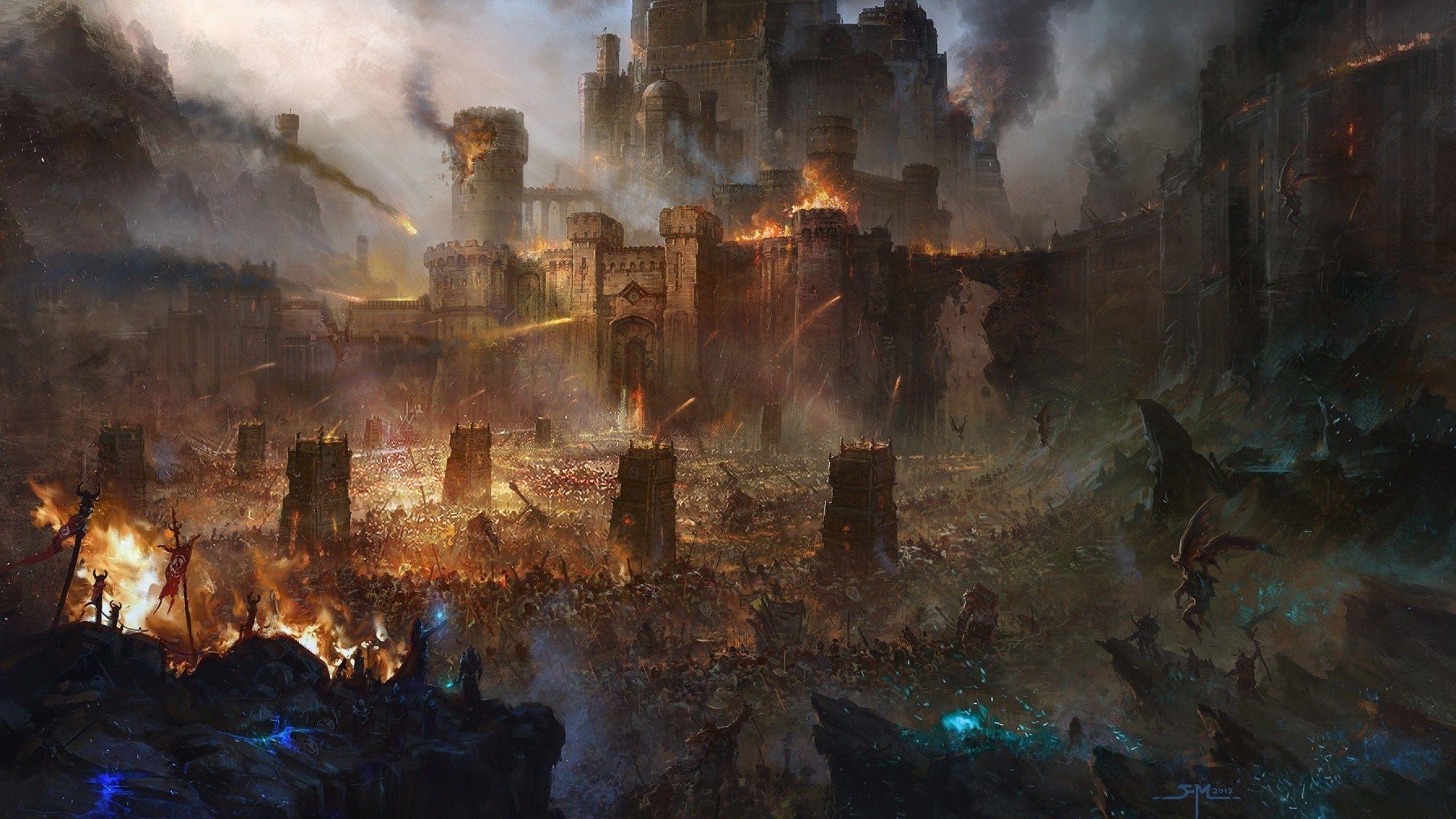 2560x1440 Siege Fantasy Art desktop PC .