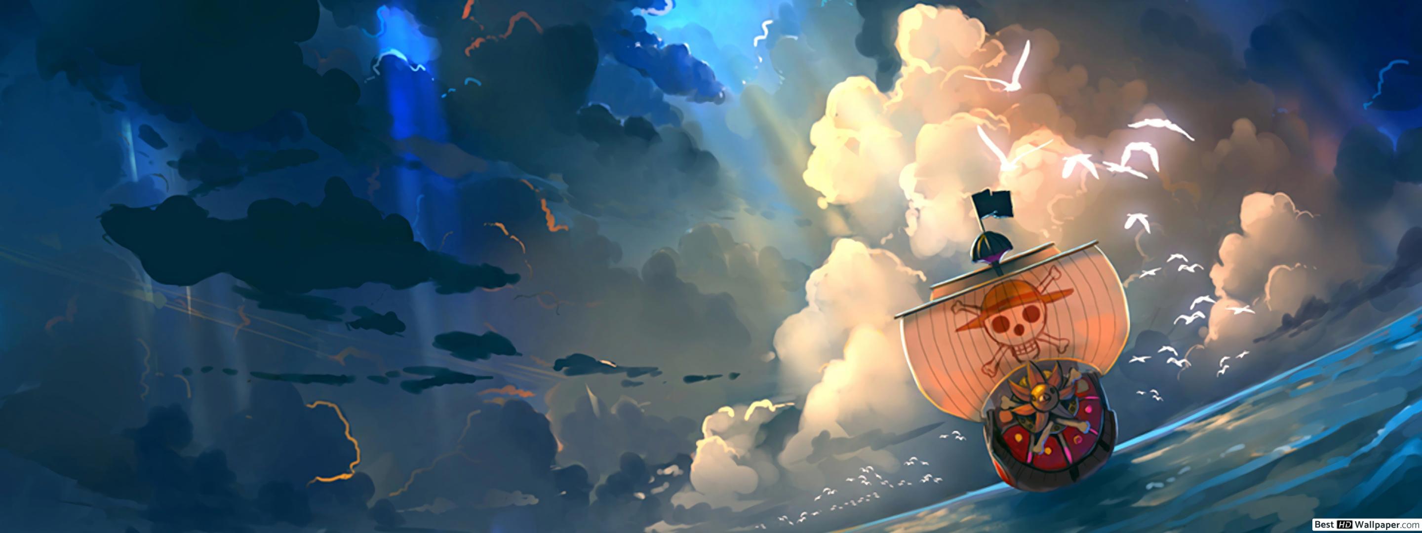 2880x1080 One Piece Sunny HD wallpaper download