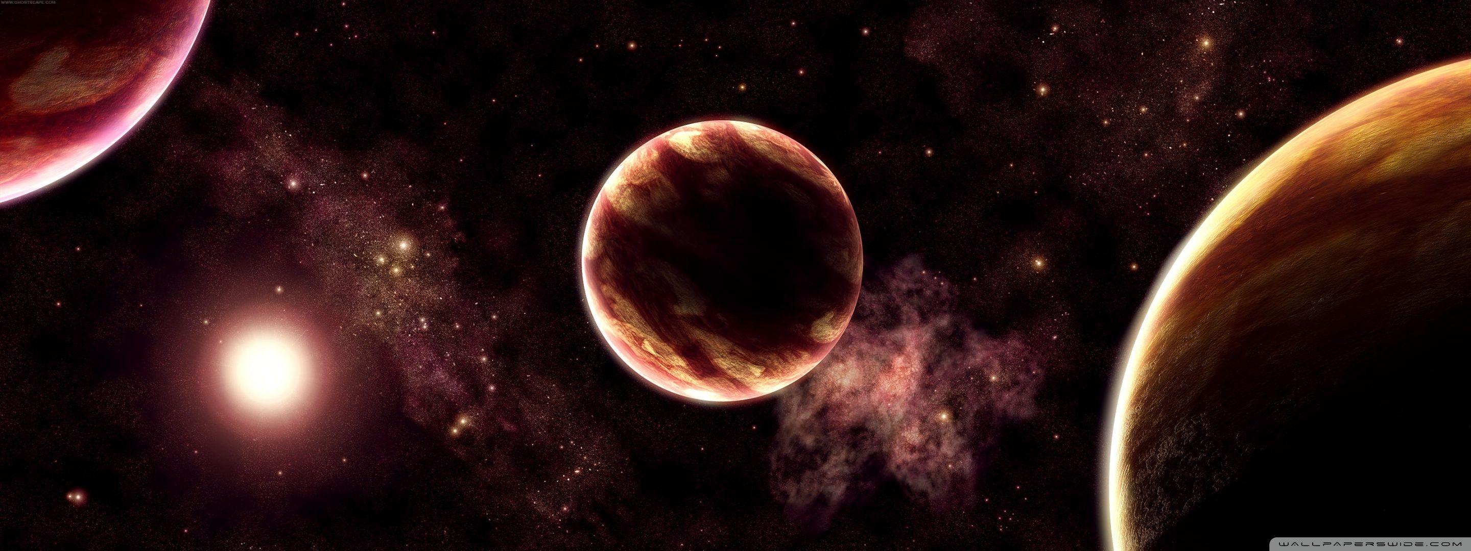 2880x1080 Planets Universe 18 Ultra HD Desktop Background Wallpaper for 4K
