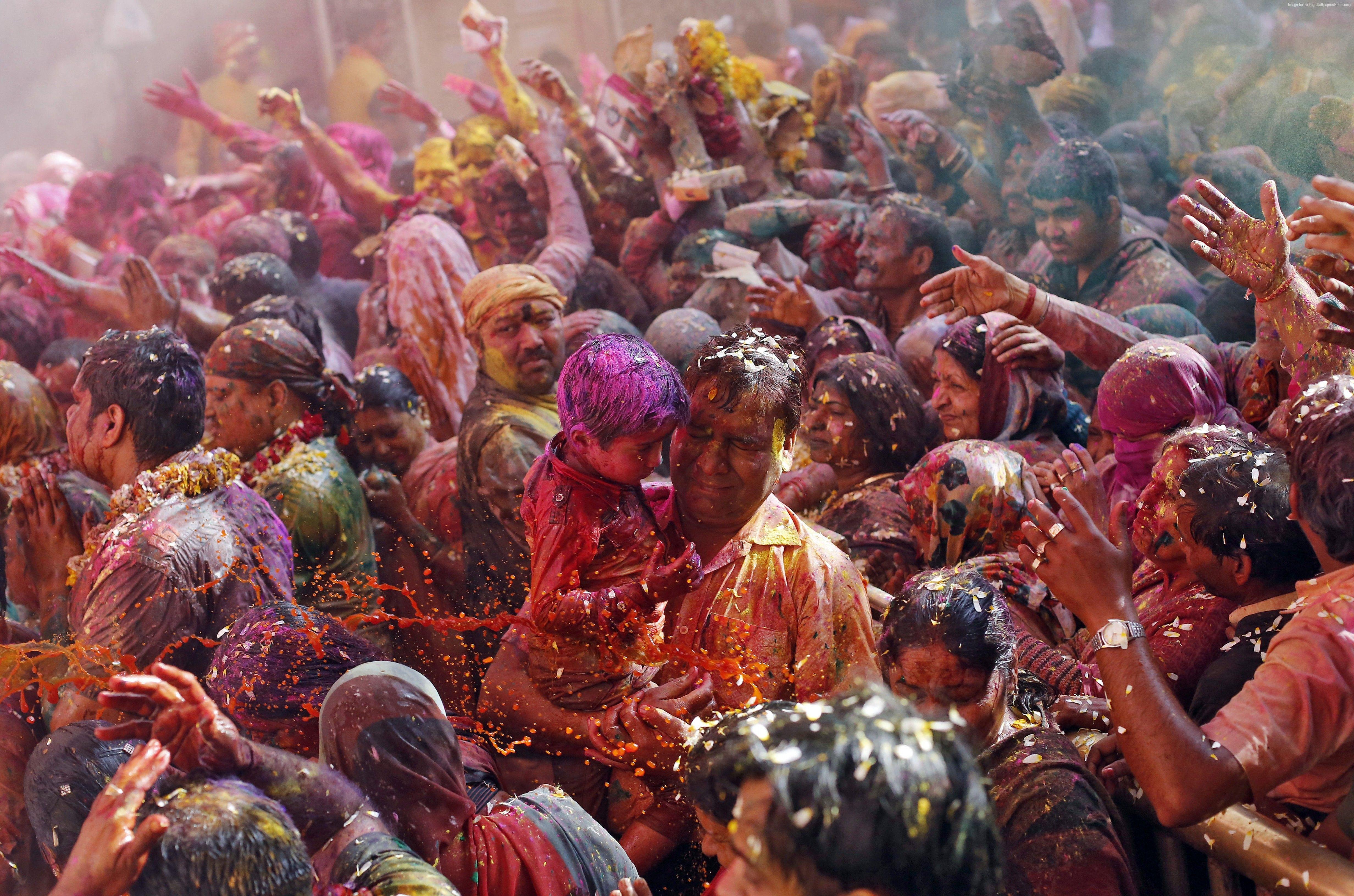 4928x3264 #Holi Festival Of Colours, #son, #father, #spring, #people