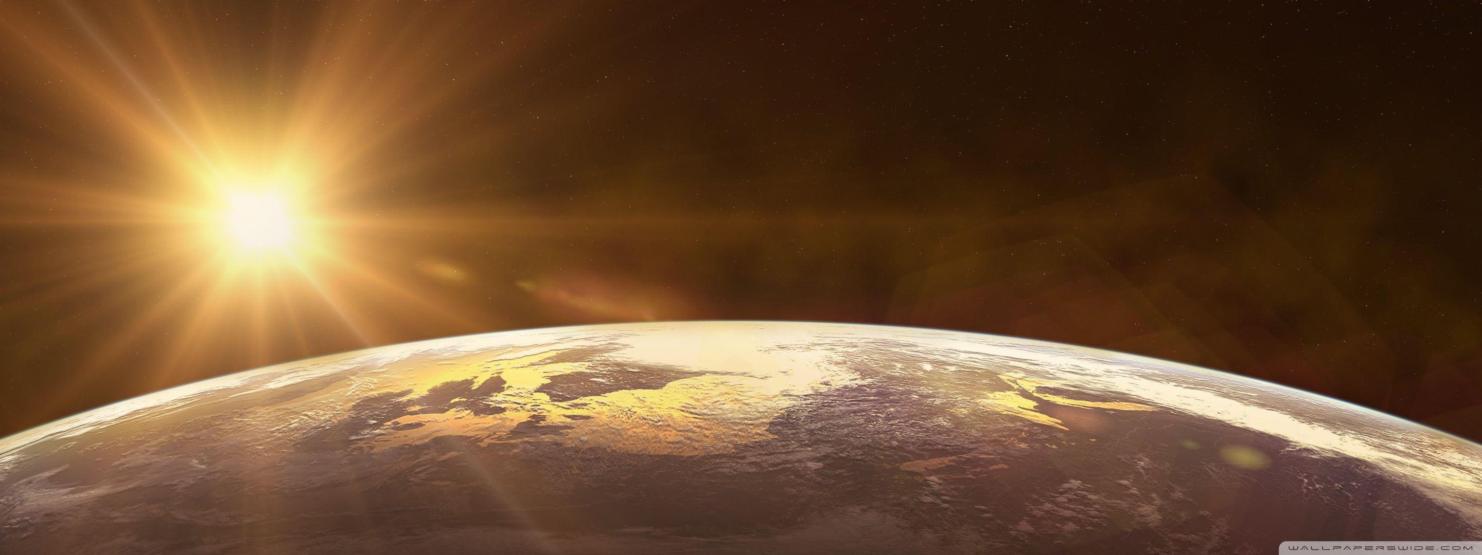 2880x1080 Red Space Dual Monitors Ultra HD Desktop Background Wallpaper