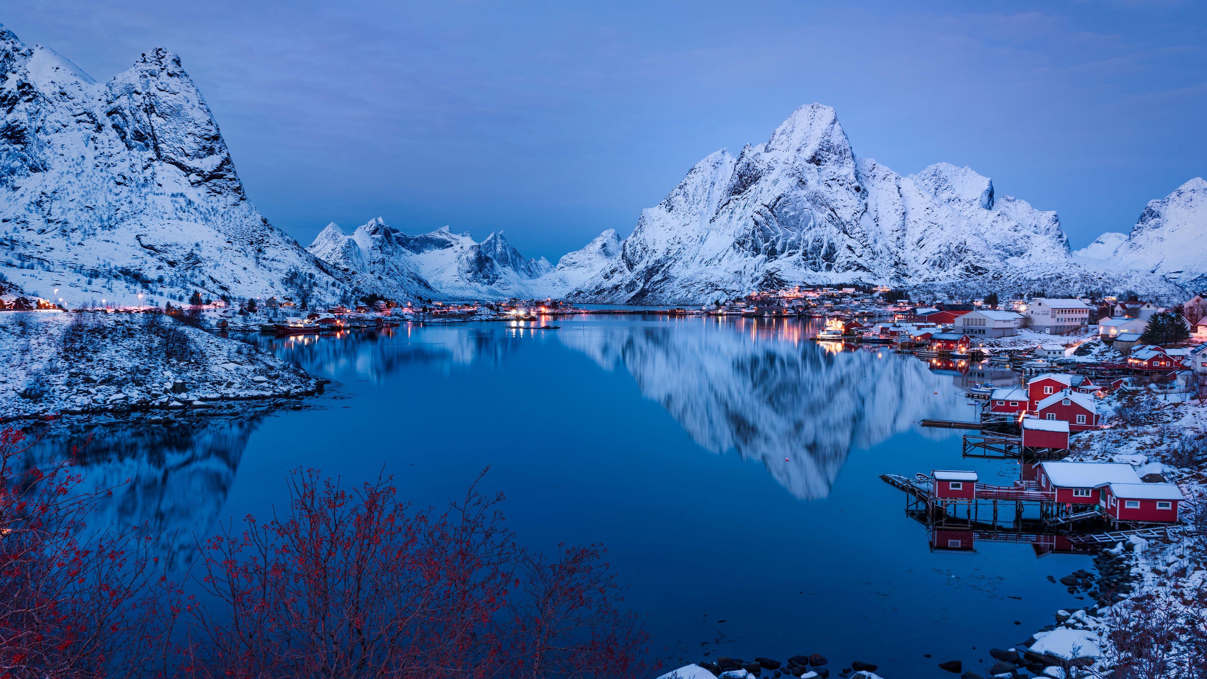 3840x2160 Wallpaper 4k Mountains Houses Winter 4k 4k Wallpaper, 5k