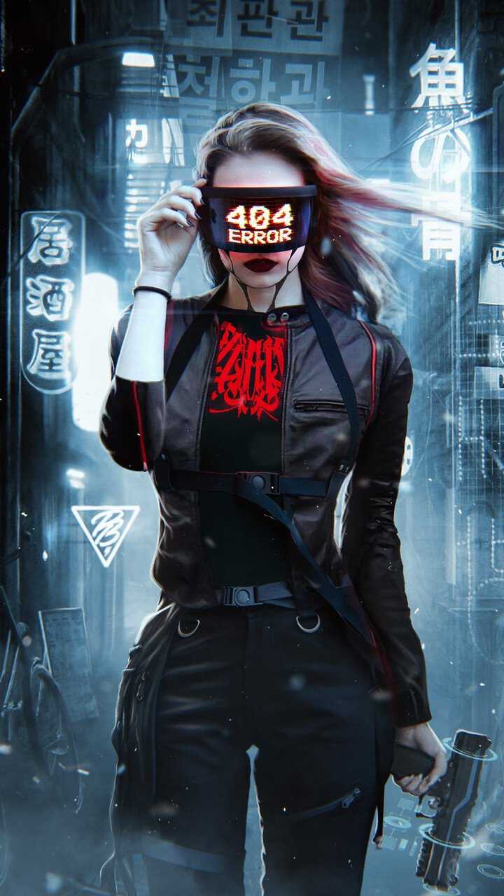 720x1280 Error Cyberpuk Girl HD Wallpaper (720x1280)