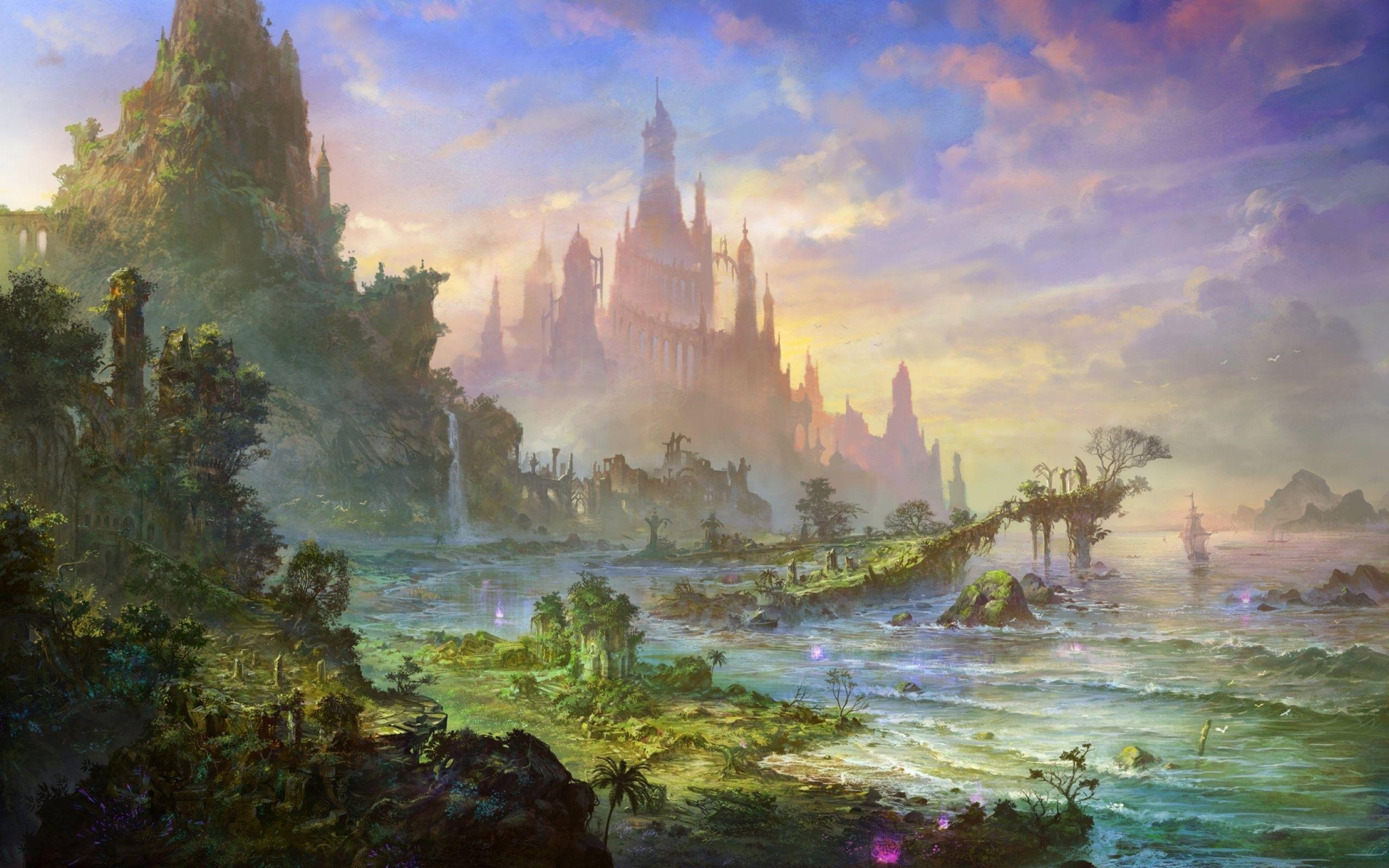 2560x1600 Artwork Tablet, castle, Building, Free Wallpaper, HD Desktop